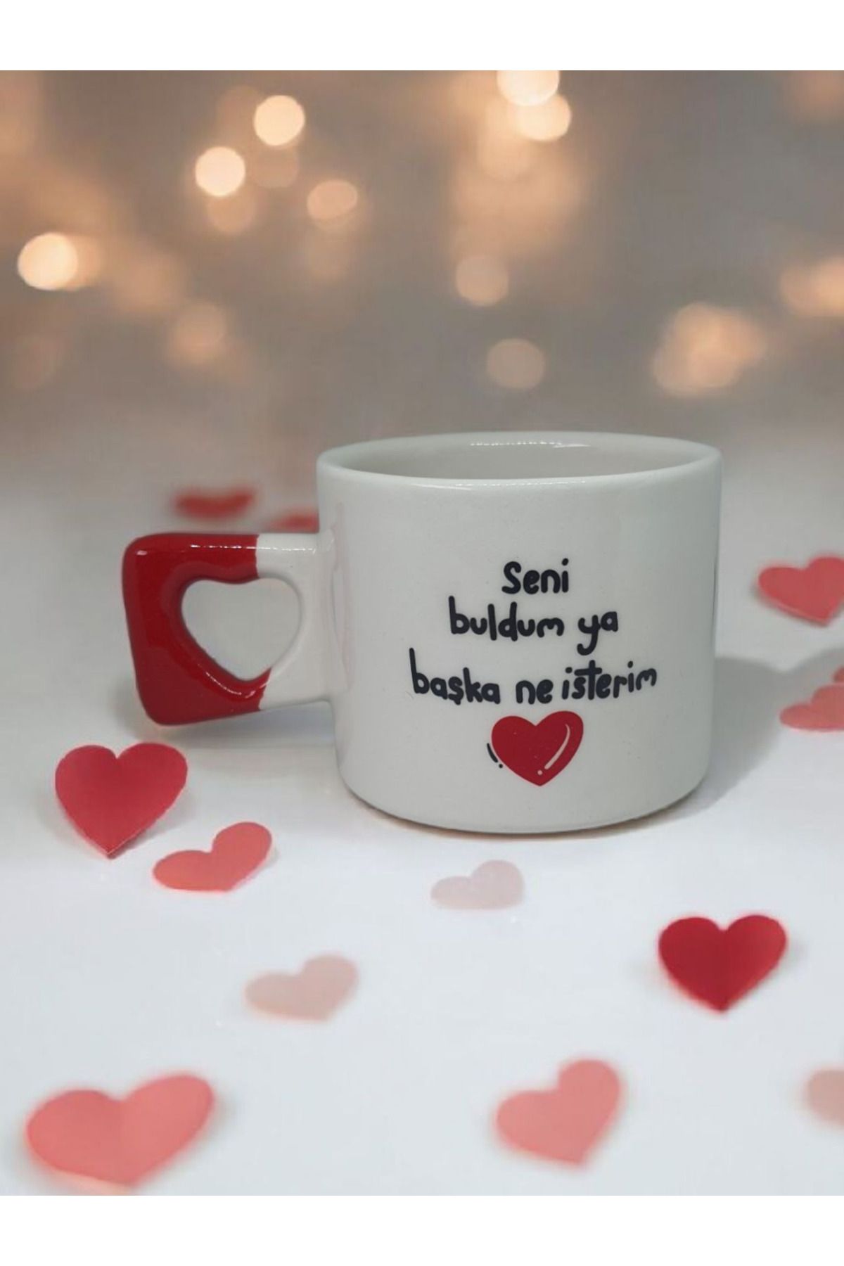 Simge Seramik Seni Buldum Ya Başka Ne İsterim Çift Taraf Yazılı El Yapımı Doğal Seramik Mug Kupa Fincan
