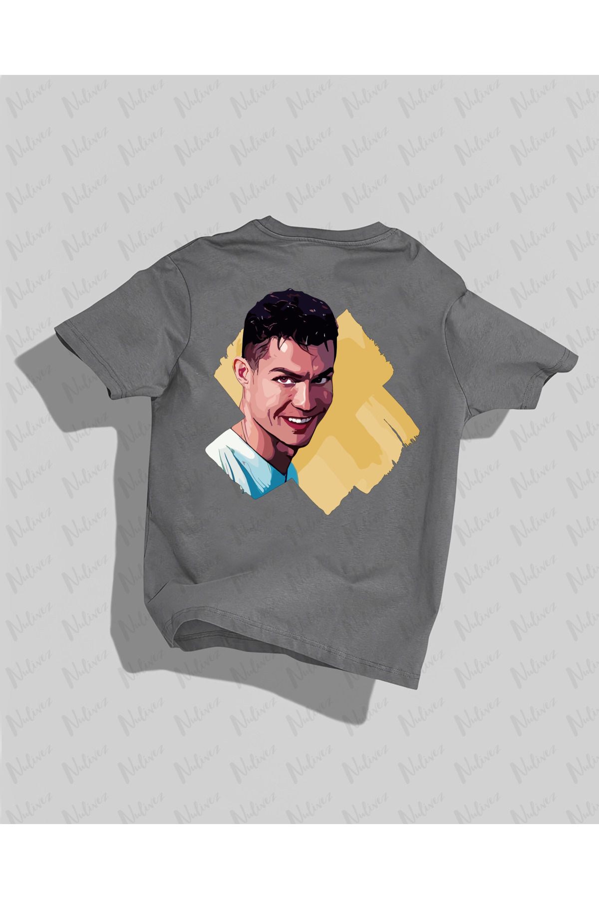 Nulivez Cristiano Ronaldo Tasarımı Baskılı Yüksek Kalite Kompakt Unisex Oversize T-Shirt