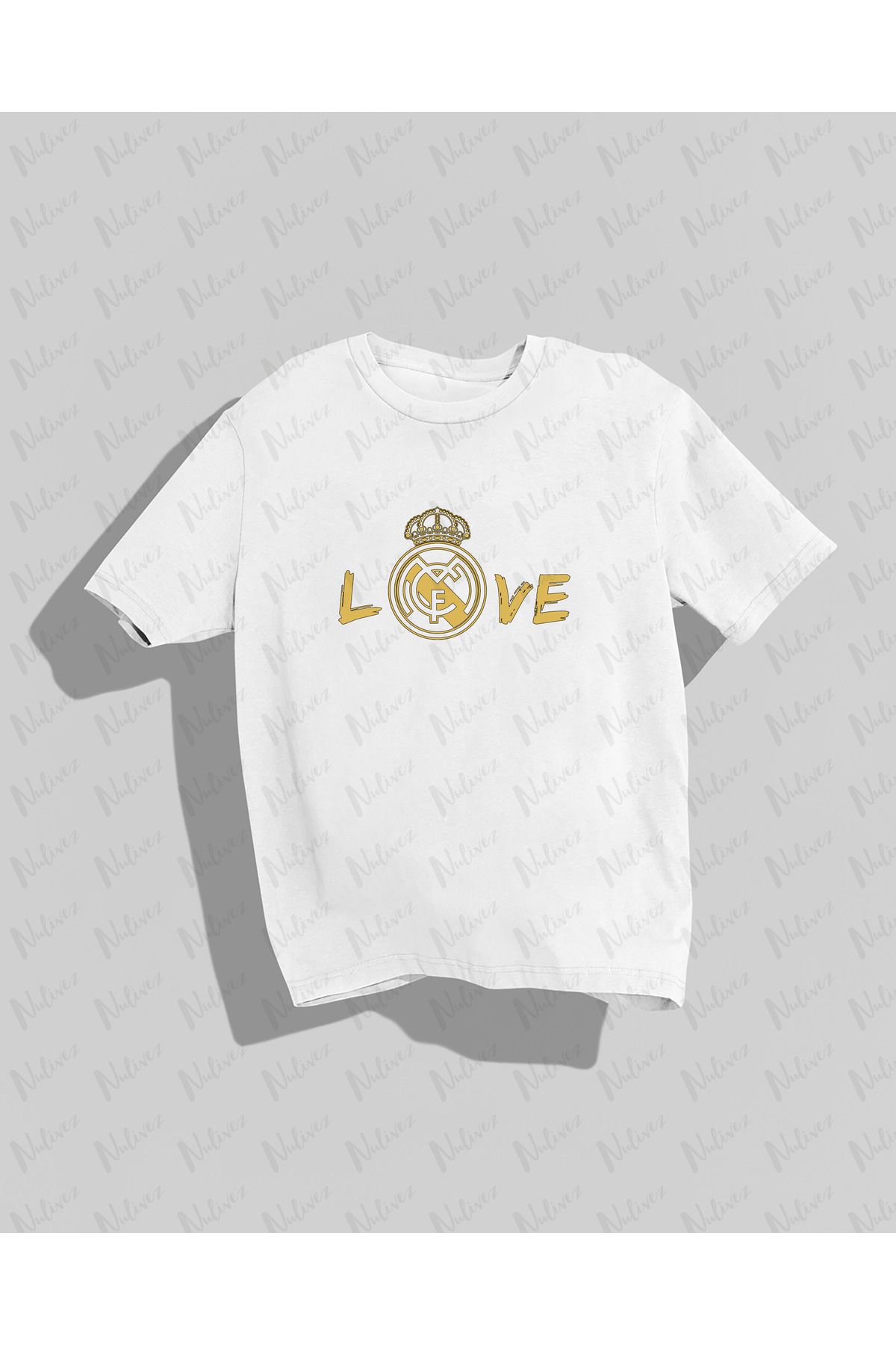 Nulivez Real Madrid Tasarımı Baskılı Yüksek Kalite Kompakt Unisex Oversize T-Shirt