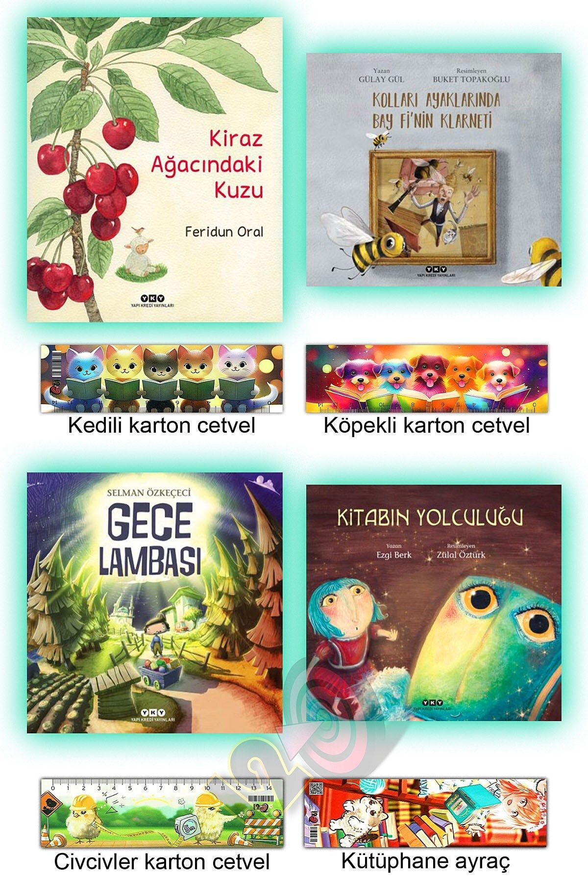 Yapı Kredi Yayınları Kiraz Ağacındaki Kuzu Kolları Ayaklarında Bay Fi’nin Klarneti Gece Lambası Kitabın Yolculuğu