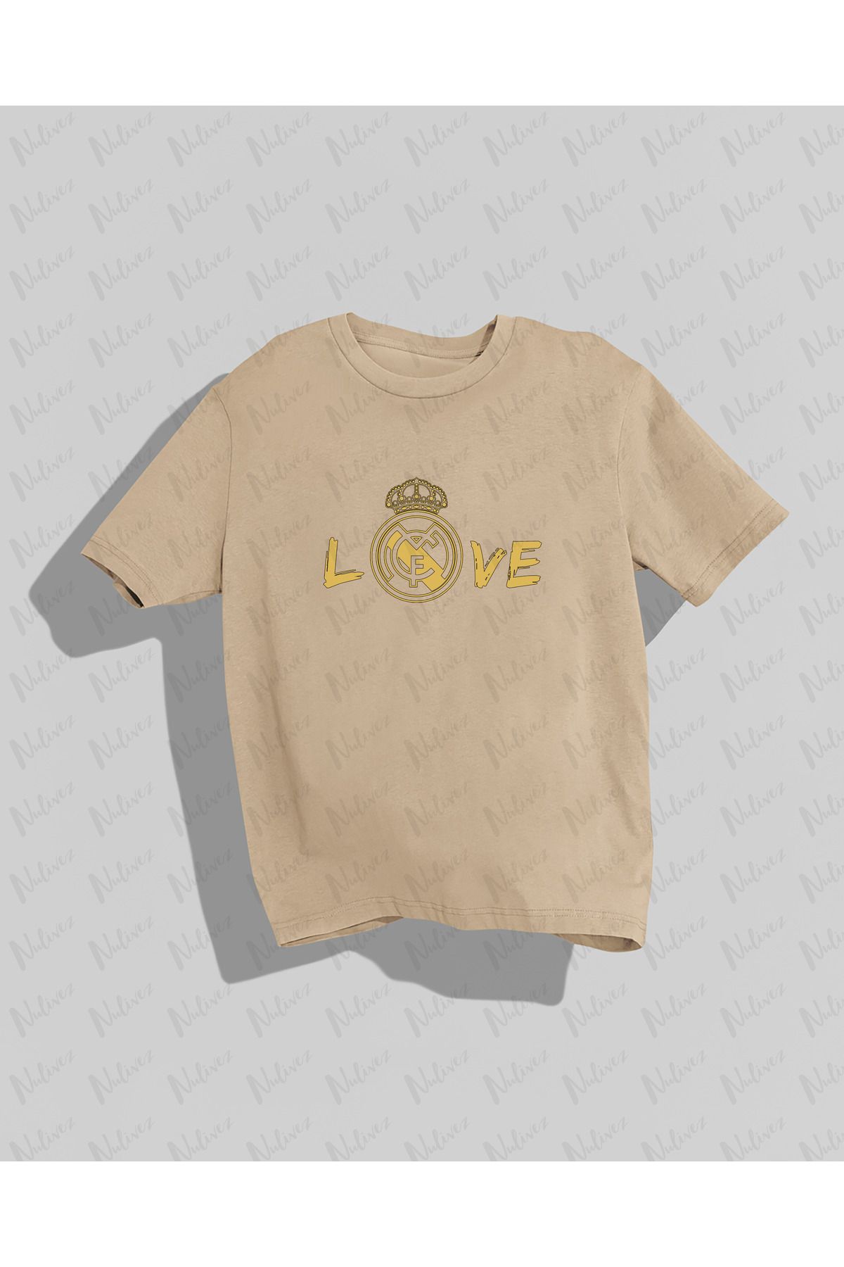 Nulivez Real Madrid Tasarımı Baskılı Yüksek Kalite Kompakt Unisex Oversize T-Shirt