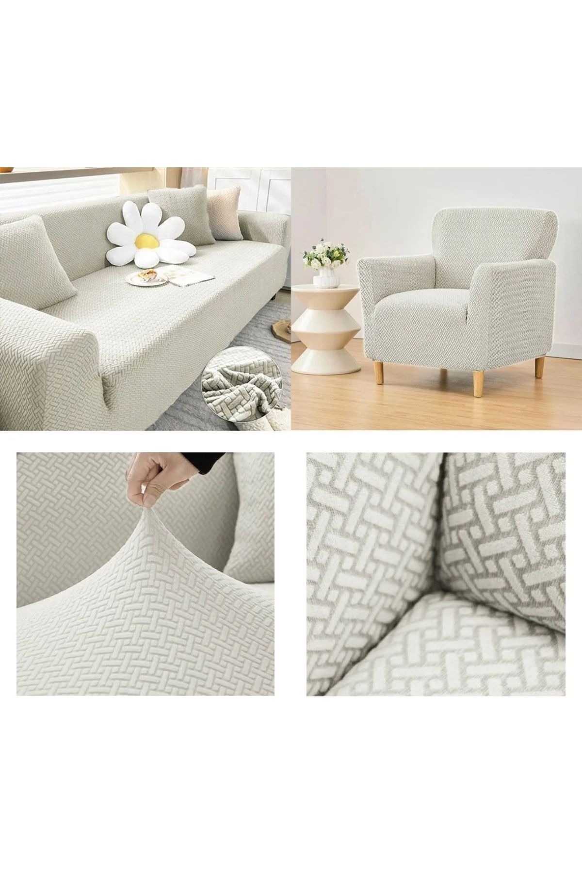 Muensu 3*3*1*1 Oturma, Kanepe, Çekyat Takımı, Oturma Grubu Örtüsü One Size 001
