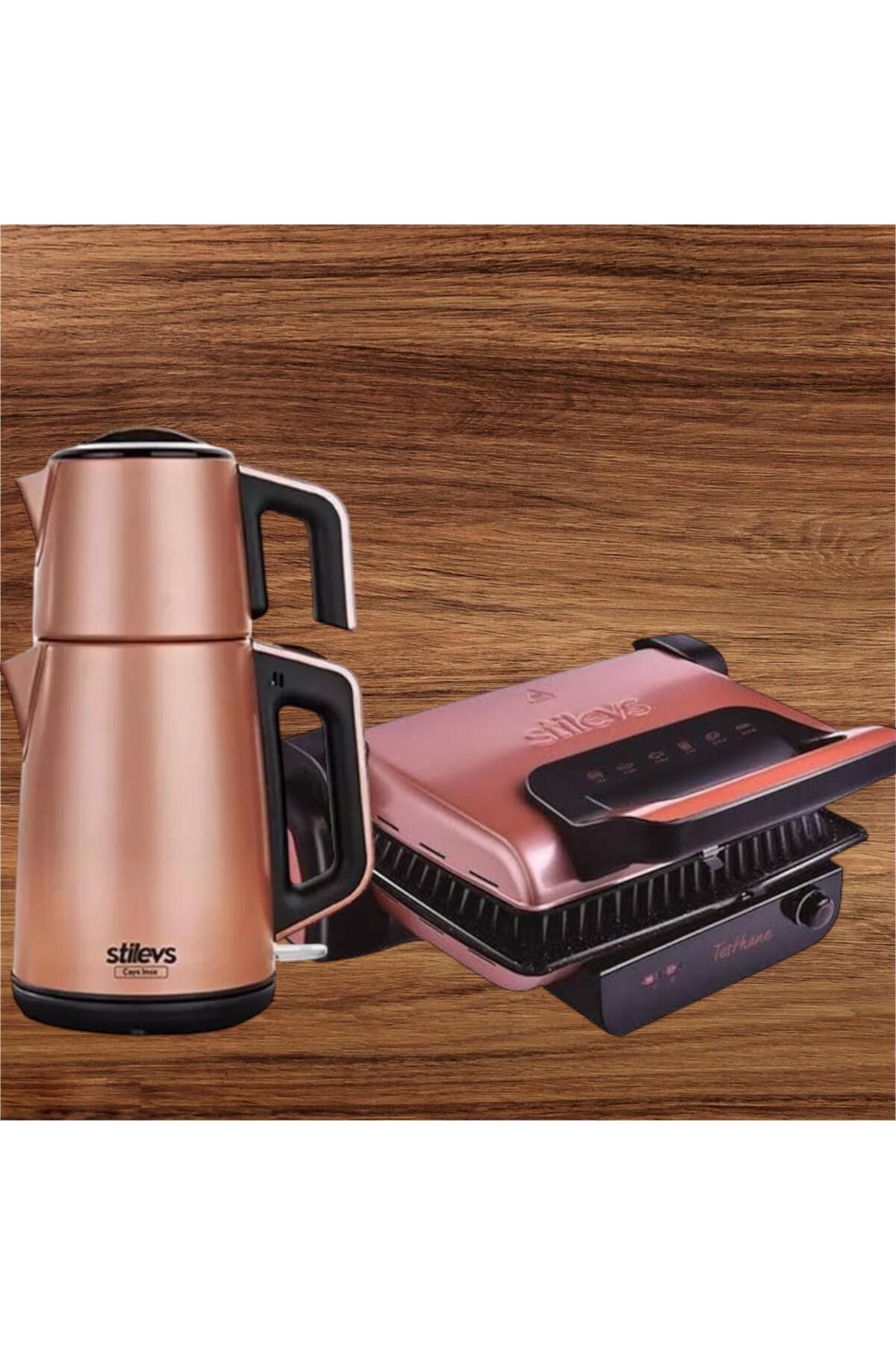 SİTİLEVS çays gold inox+tosthane gold elektronik 2'li çeyiz