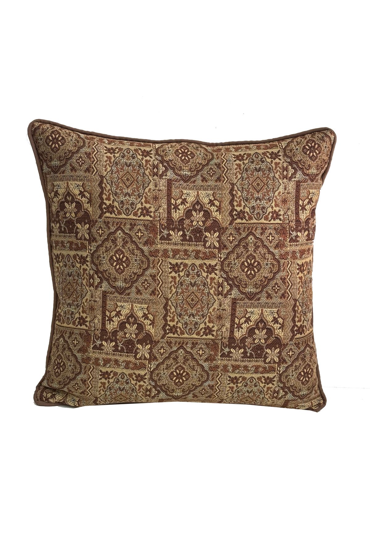 YASTIKMİNDER Koton Kumaş Otantik Kilim Desen 42X42 Cm Dekoratif Kırlent Yastık Kılıfı