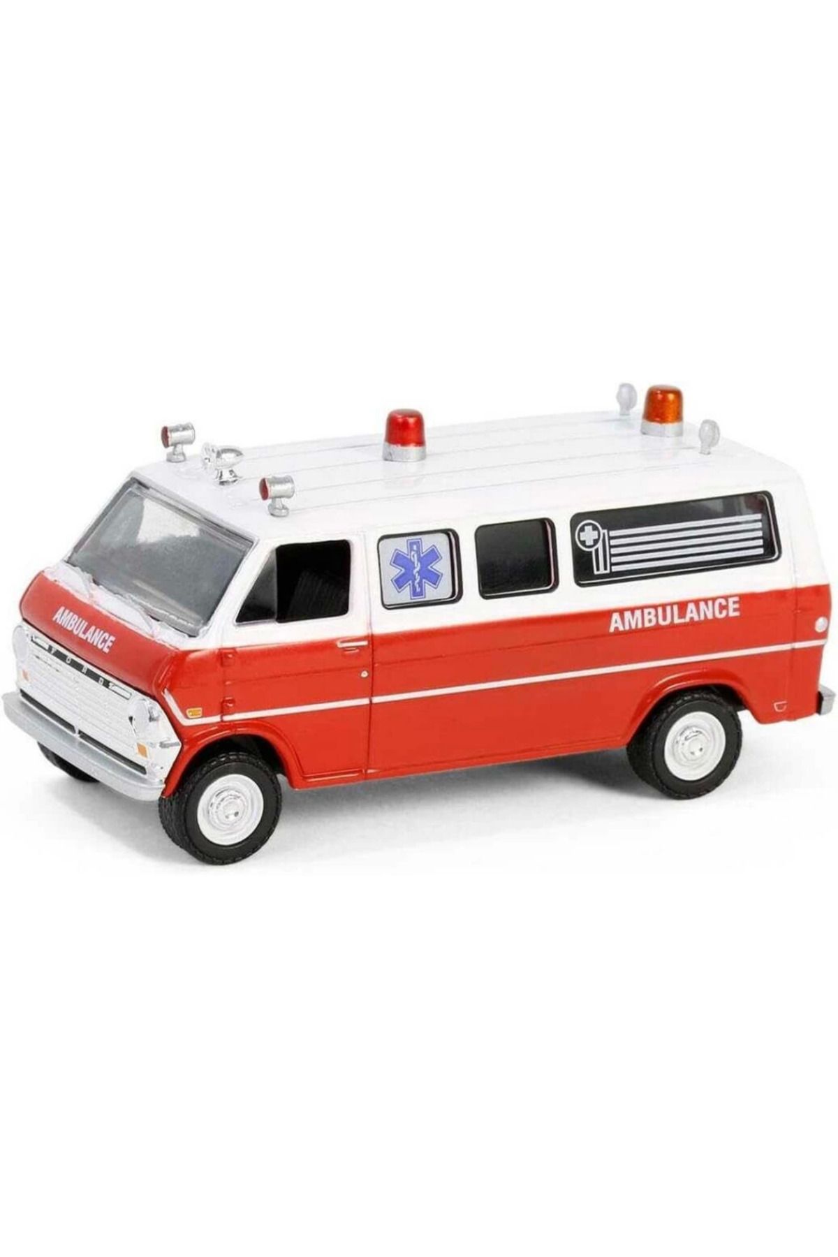 NessiWorld Greenlight 1/64 Hollywood Series 42- 1970 Ford Club Wagon Ambulance - Airplane!