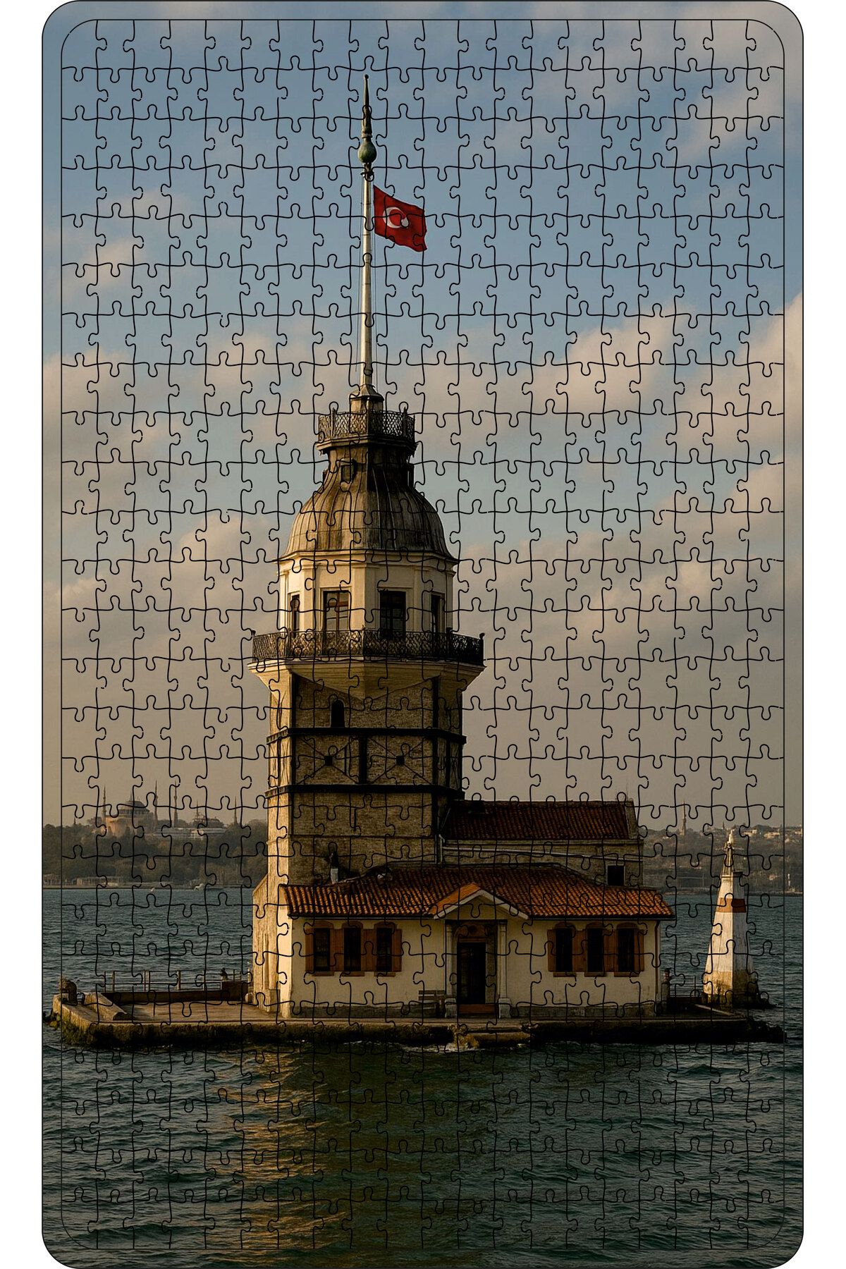 WOODENCRAFT KIZ KULESİ AHŞAP PUZZLE 500 PARÇA 50 X 30 TABLO OLARAK DUVARA ASILABİLİR.