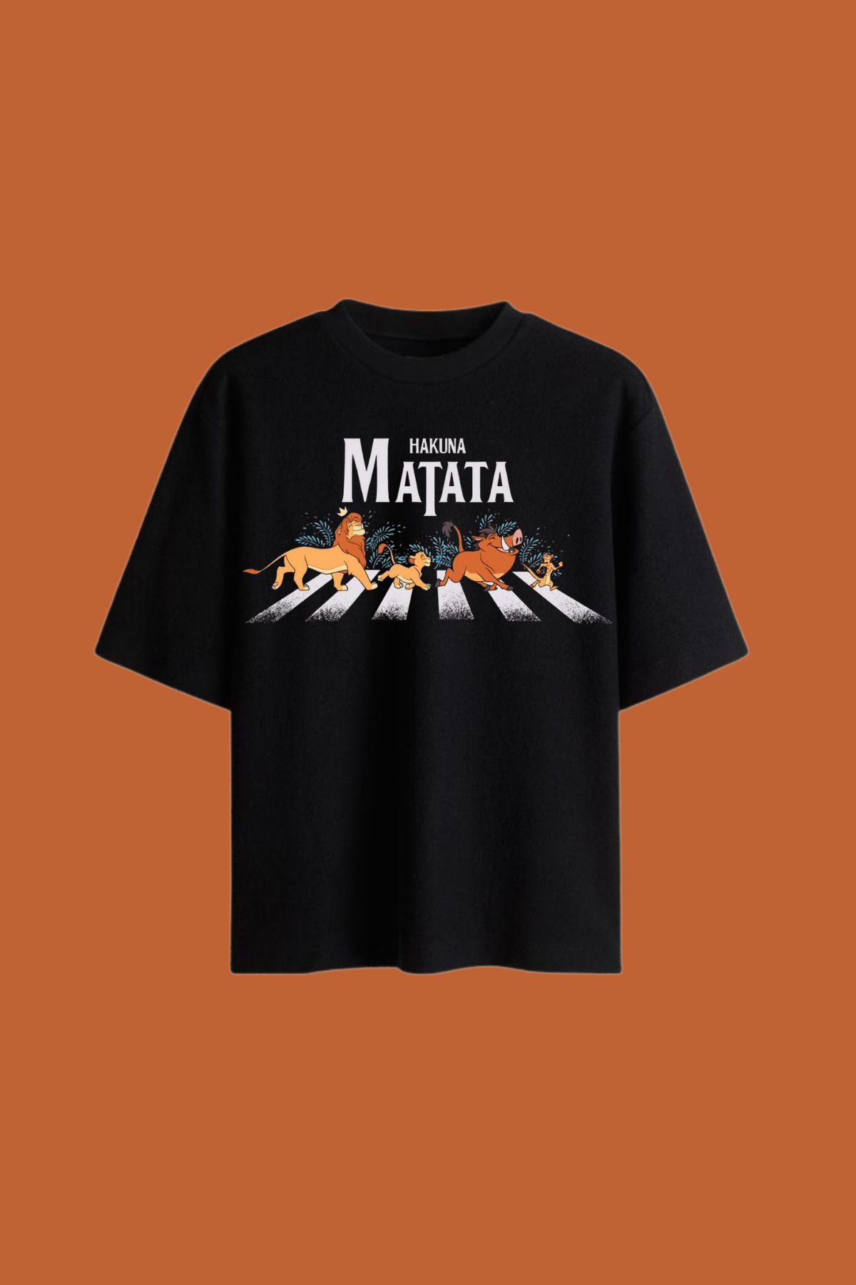 Dupe Design Hakuna Matata Baskılı Overize Unisex T-shirt