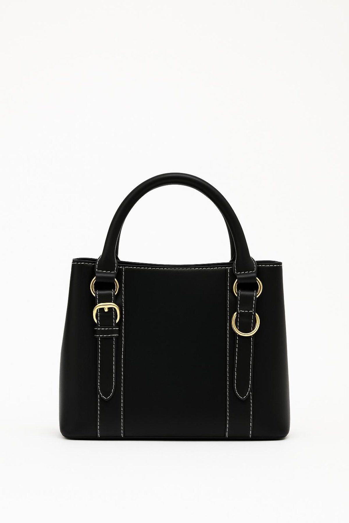 HAKKE Gold Tokalı Askılı Deri Görünümlü Mini Tote Çanta