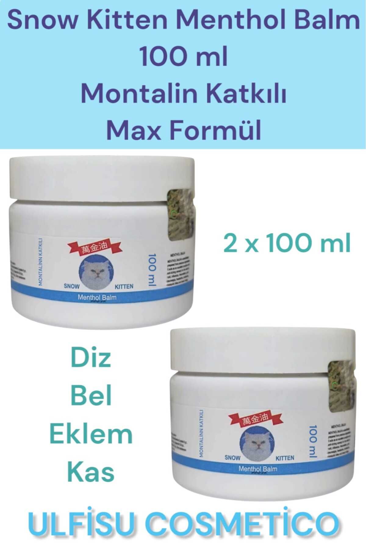 ULFİSU COSMETİCO Snow Kitten Krem 100 ml 2 ADET - Snow Kitten Menthol Balm Montalinli Krem 100 ml