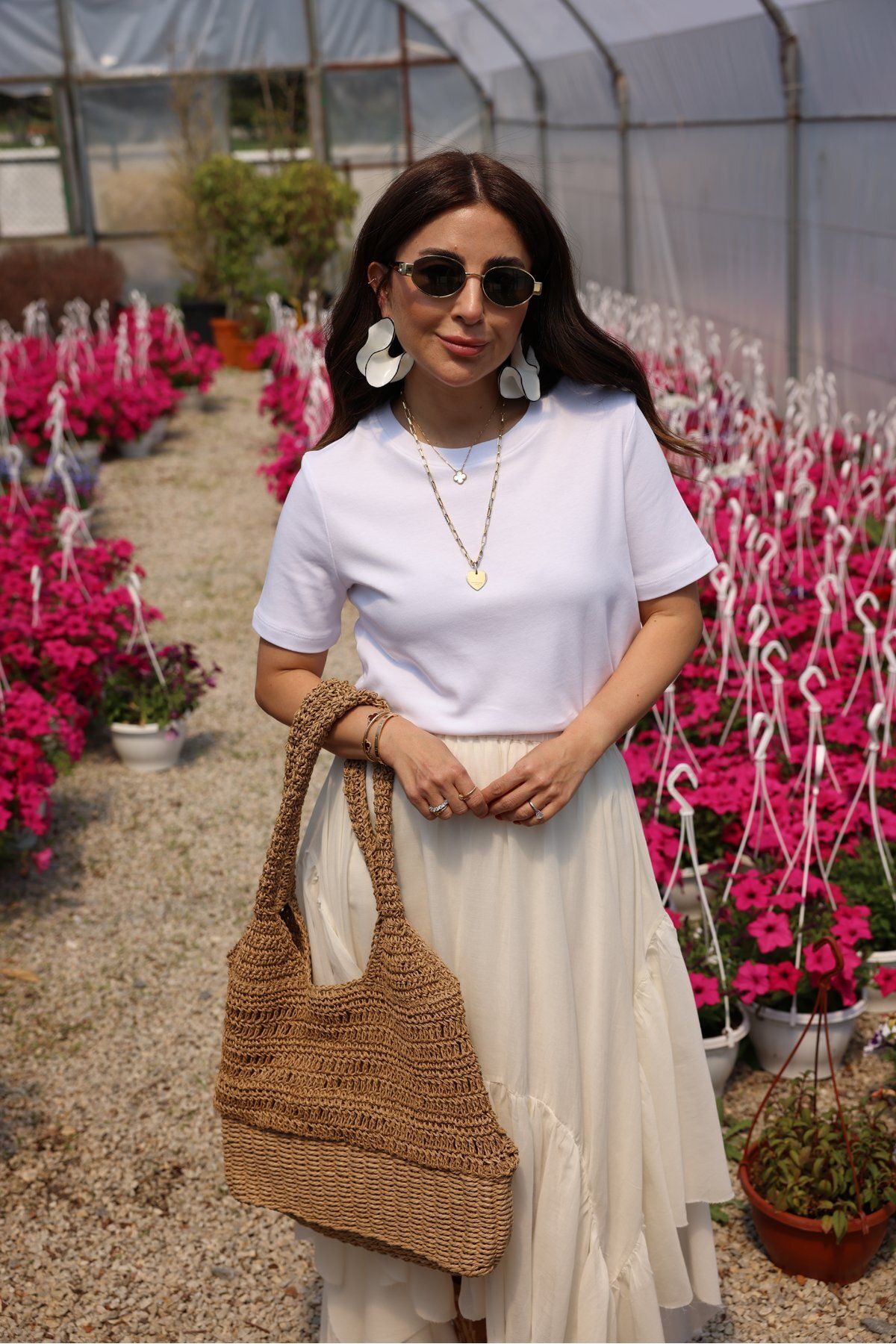 Özge Özgenç Bisiklet Yaka Basic Tshirt
