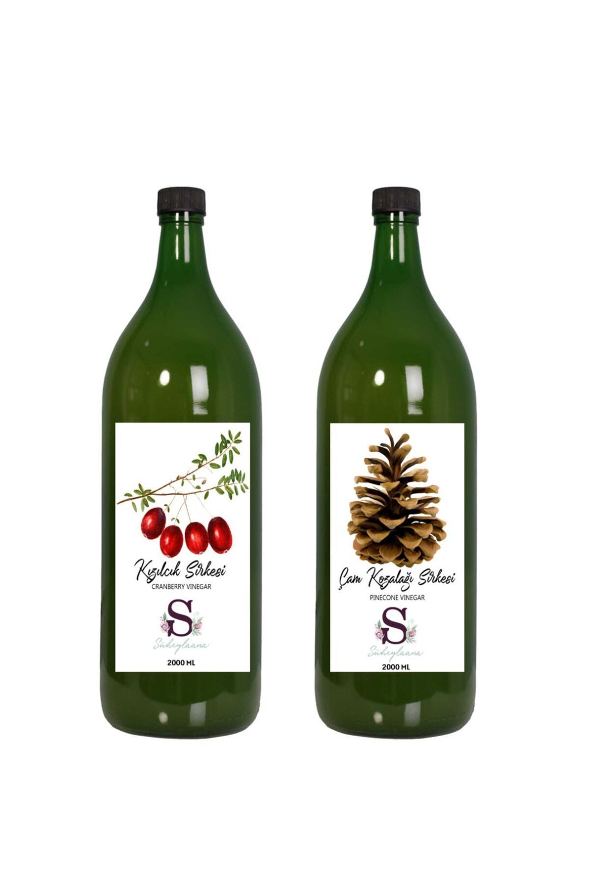 Süheylaana Doğal Kızılcık Sirkesi 2000 Ml - Doğal Çam Kozalağı Sirkesi 2000 Ml
