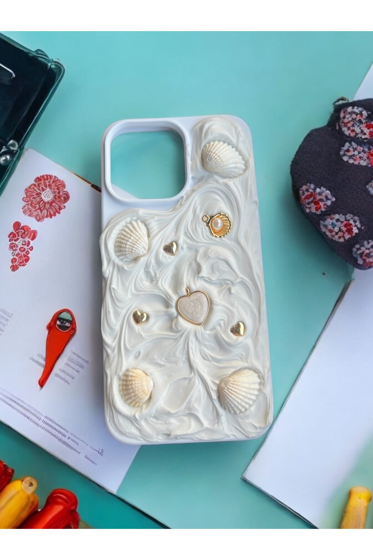 aura garden luxury jewelry AURA GARDEN Apple Iphone 15 Telefon Kılıfı Deniz Kabuklu