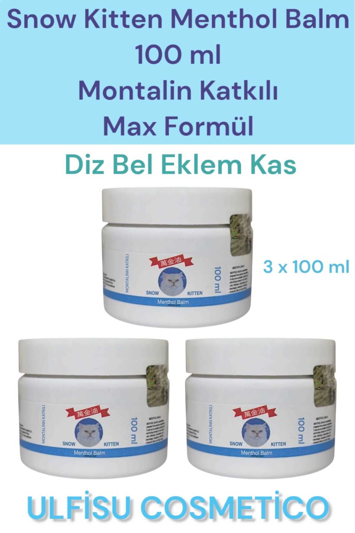 ULFİSU COSMETİCO Snow Kitten Krem 100 ml 3 ADET - Snow Kitten Menthol Balm Montalinli Krem 100 ml