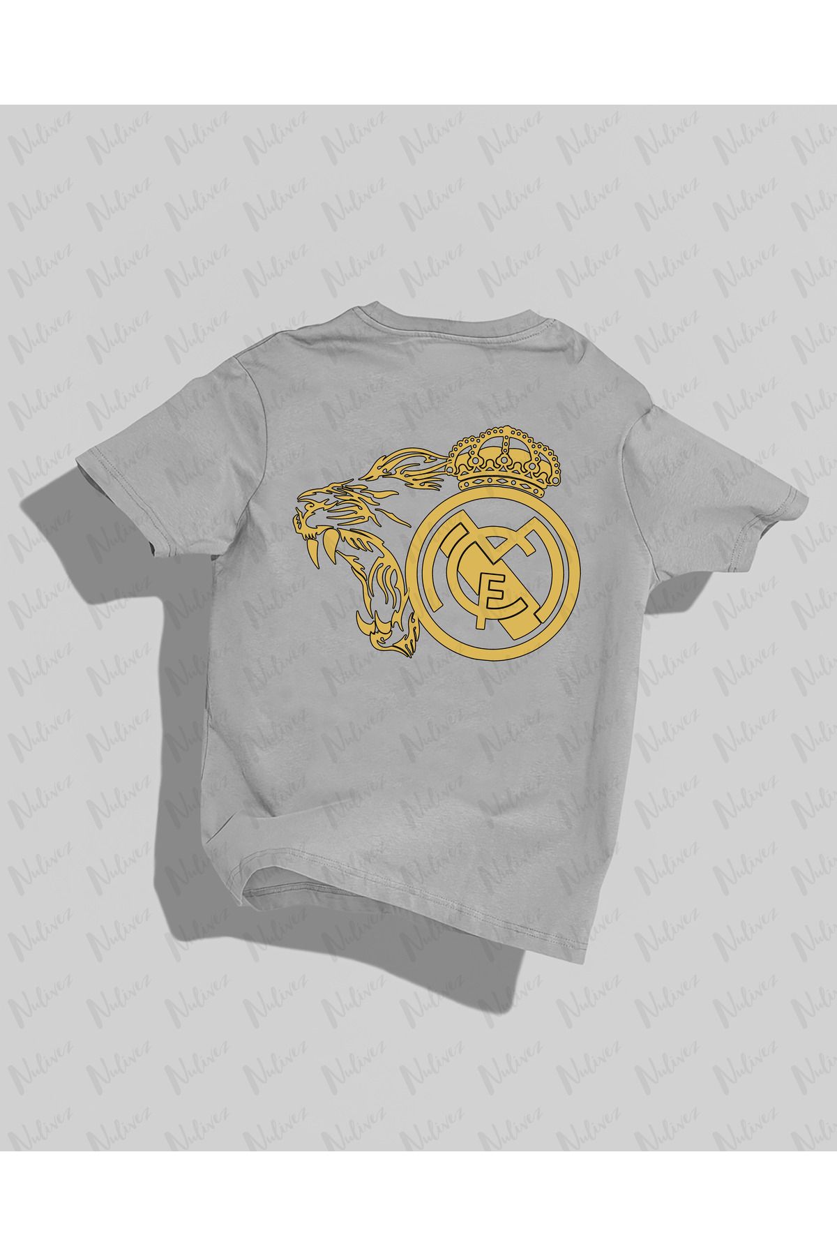 Nulivez Real Madrid Tasarımı Baskılı Yüksek Kalite Kompakt Unisex Oversize T-Shirt