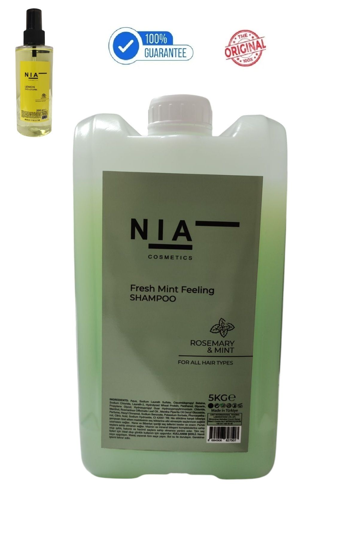 NIA Naneli Ferahlatıcı Saç Bakım Şampuanı 5000ml Kuaför Berber Şampuanı 5 Litre