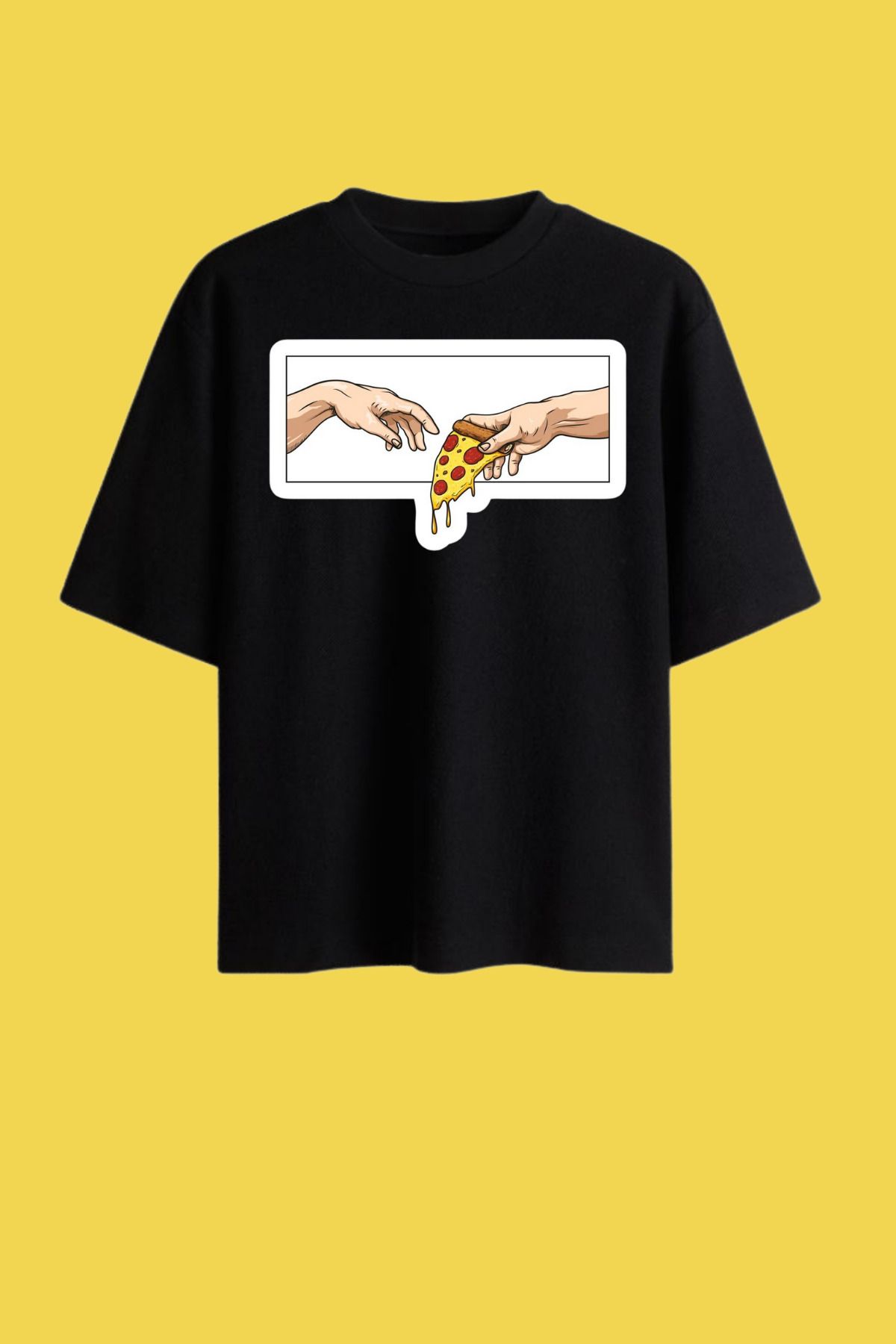 Dupe Design Pizza Baskılı Oversize T-shirt
