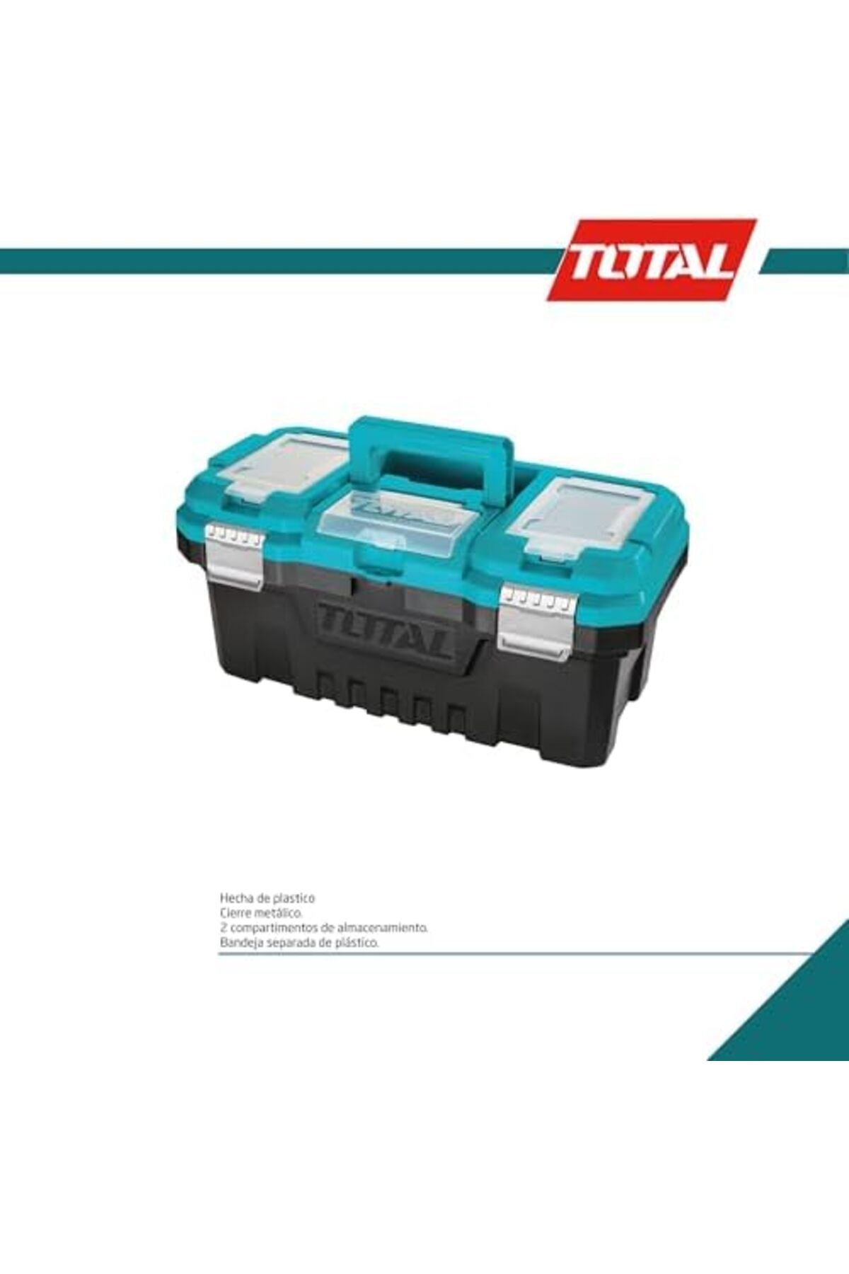 TOTAL-17" Plastic Tool Box, Metal Buckle TPBX0172 6