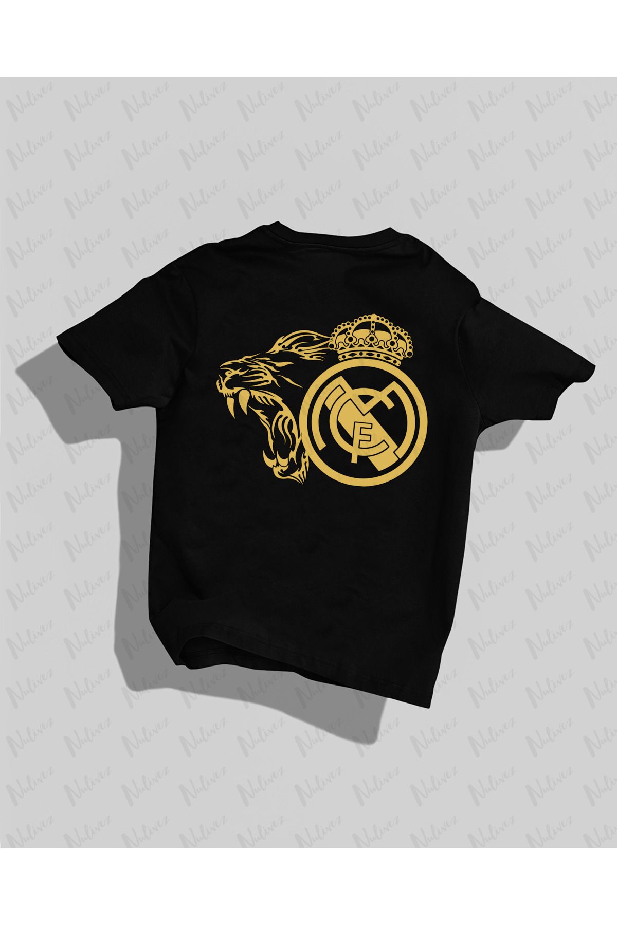 Nulivez Real Madrid Tasarımı Baskılı Yüksek Kalite Kompakt Unisex Oversize T-Shirt
