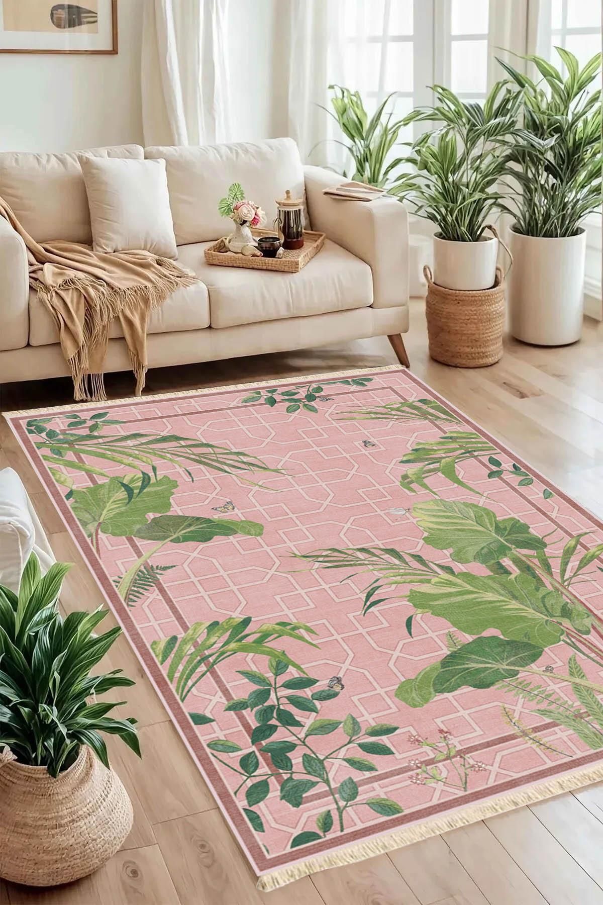 Markaev Leaf Baskılı Dokuma Taban Halı 141 YNG