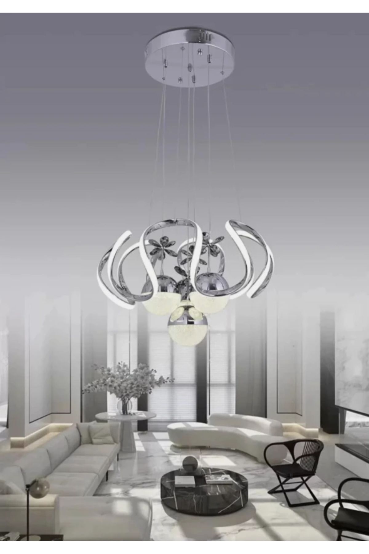 Home Ahtapot Kumandalı Modern Sarkıt Ultra LED 3 Renk Avize