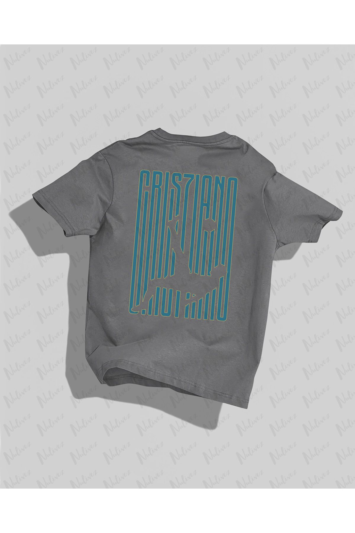 Nulivez Cristiano Ronaldo Tasarımı Baskılı Yüksek Kalite Kompakt Unisex Oversize T-Shirt