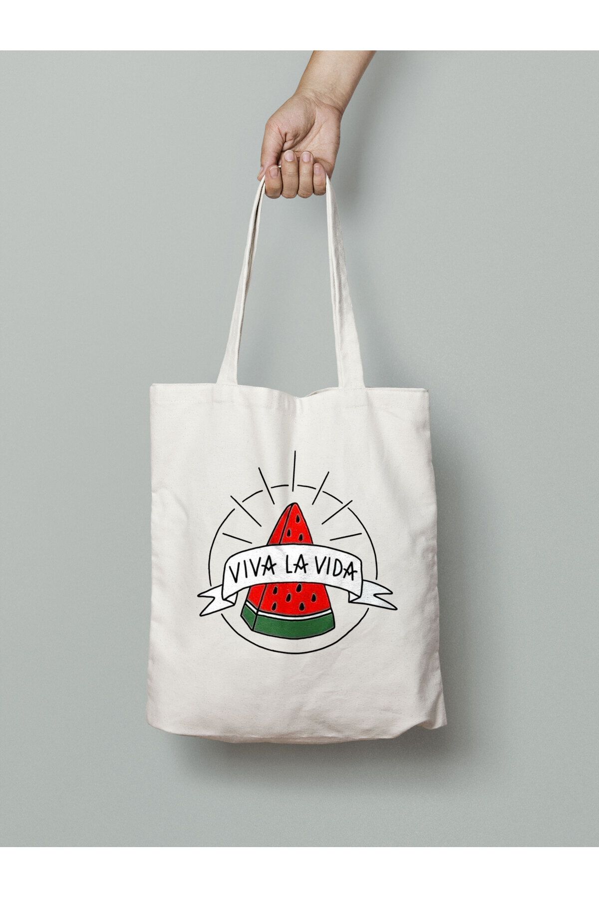 Akumastik Twinkling Watermelon Viva La Vida Karpuz Bez Çanta 35x40cm - Kdrama - Rozet Hediyeli