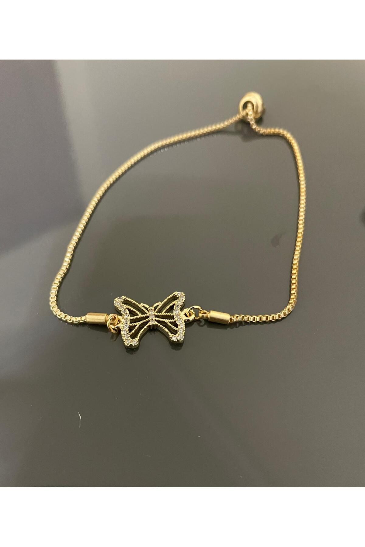 Kardelen Jewelry Zirkon Taşlı Asansörlü Kelebek Bileklik