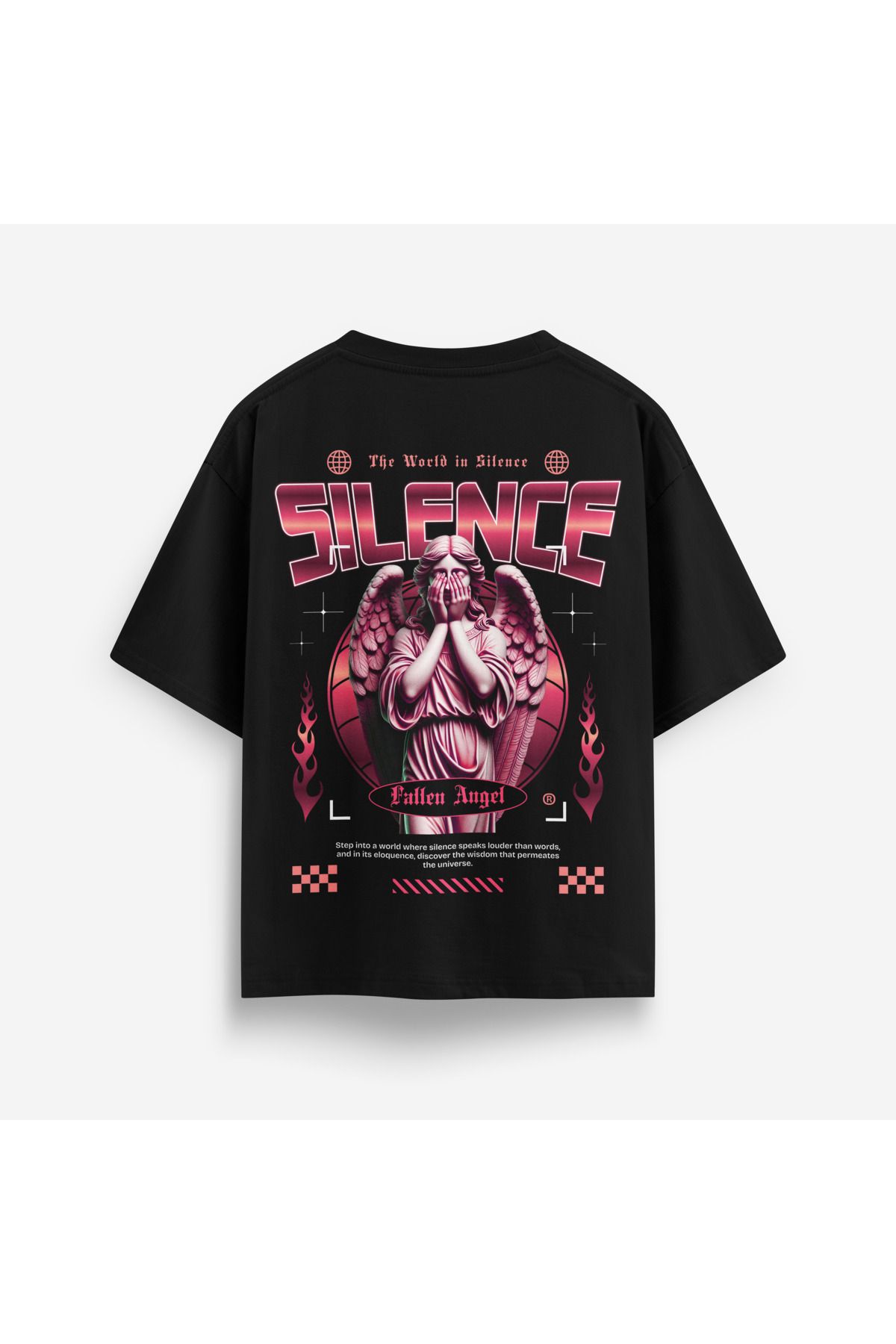 Street301 Unisex Silence Baskılı Oversize T-Shirt