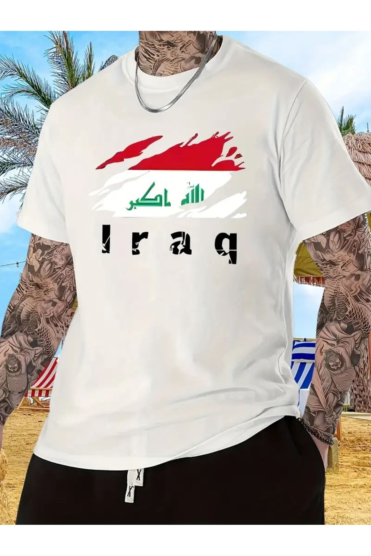LAND MODA Erkekler için Yumuşak Nefes Alabilen Grafikli T-Shirt - Klasik Yaz Stili ile Suudi Arabistan