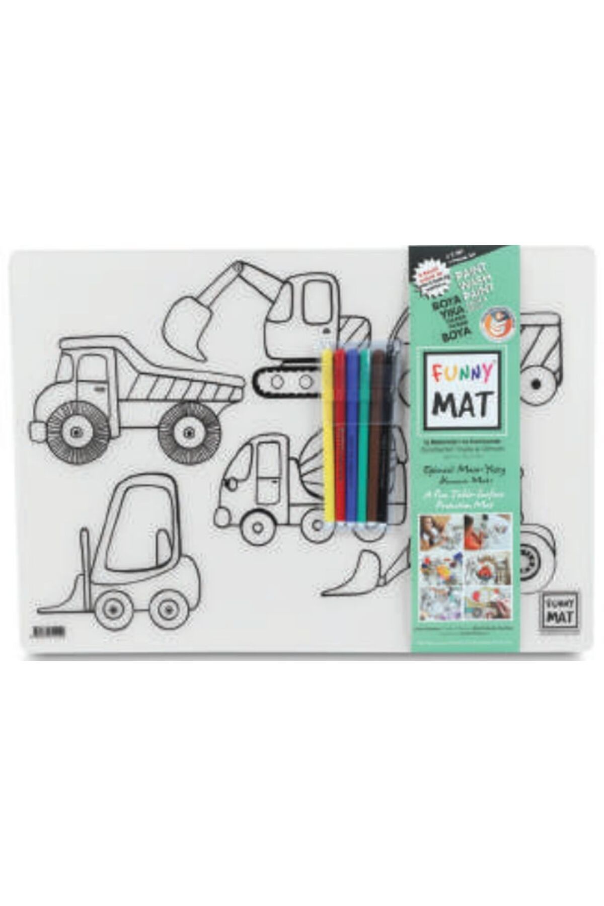 Destek Yayınları Funny Mat İş Makineleri Ve Taşıtlar 6Lı Kalem Hediyeli 30 x 40 cm