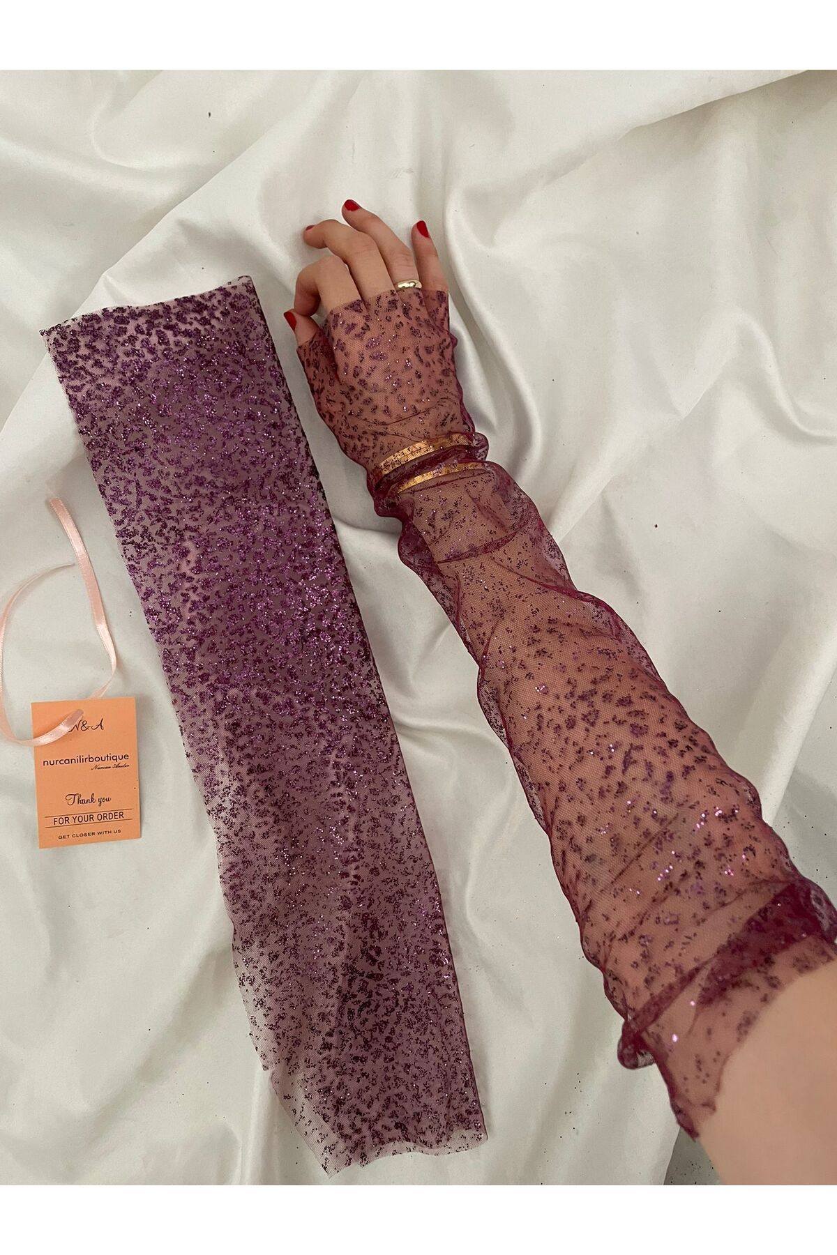 Nurcanilirboutique SİM DETAYLI ZARİF ÖZEL GÜN TAMAMLAYICI ELDİVEN&KOLLUK