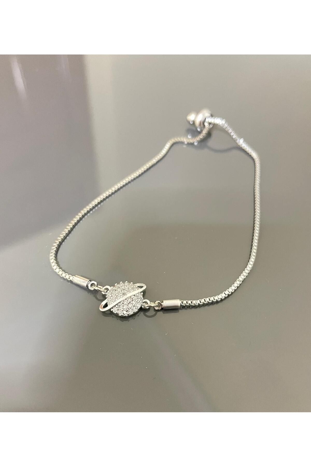 Kardelen Jewelry Zirkon Taşlı Asansörlü Gezegen Bileklik