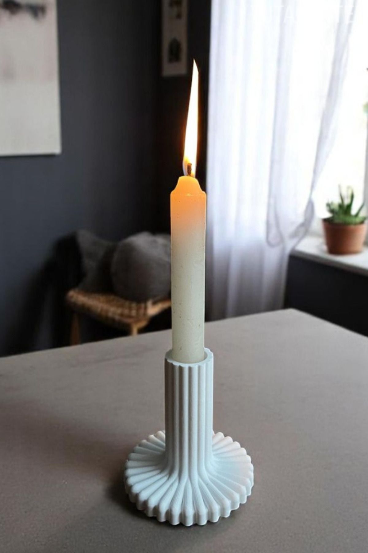 TUTACENTER Minimalist Tasarımlı Plastik Şamdan Mumluk - Pinterest Stil Ev Dekoru