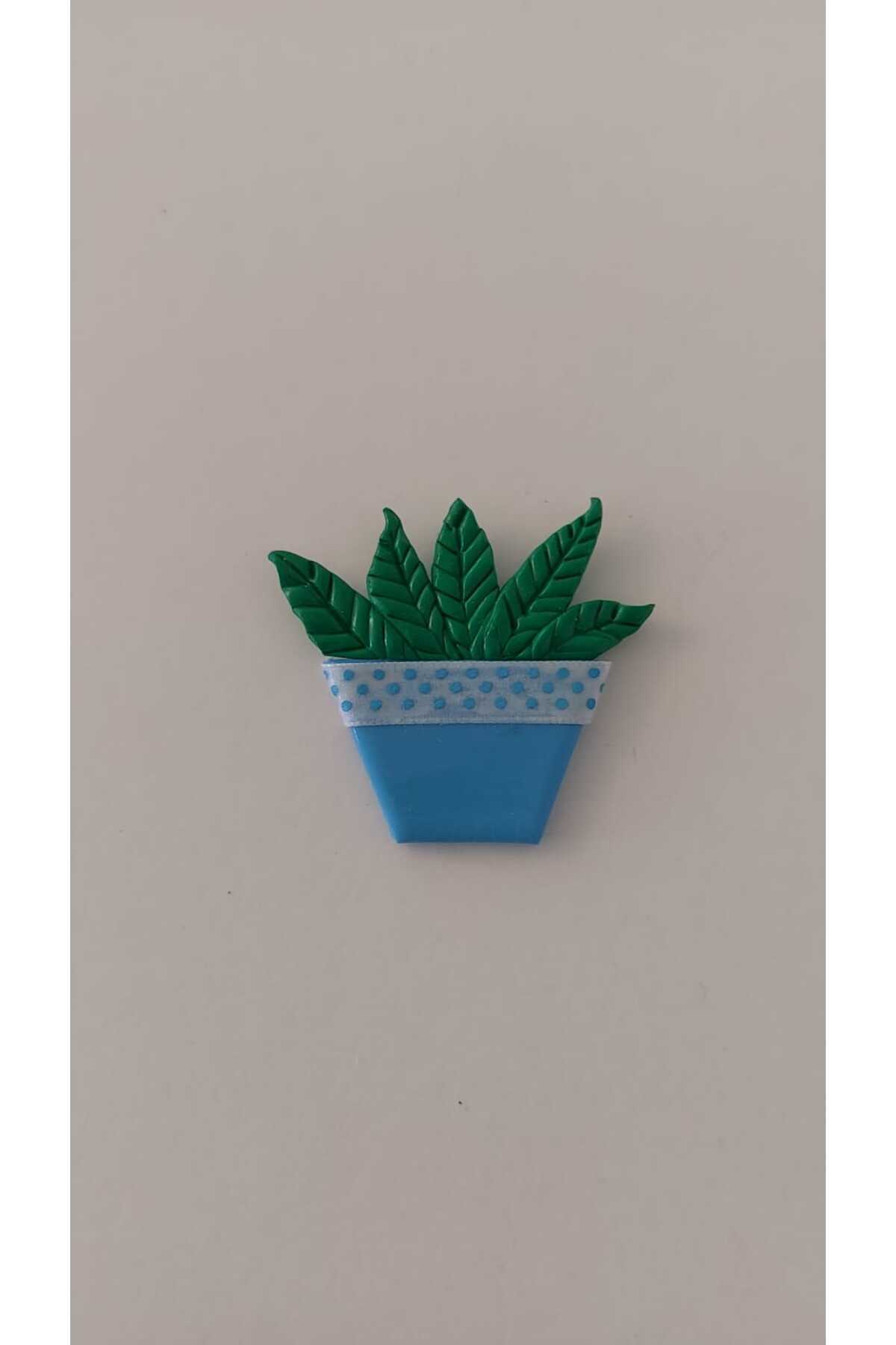 GiftlandCollection GiftLand El Yapımı Minyatür Polimer Kil Yeşil Bitki Magnet