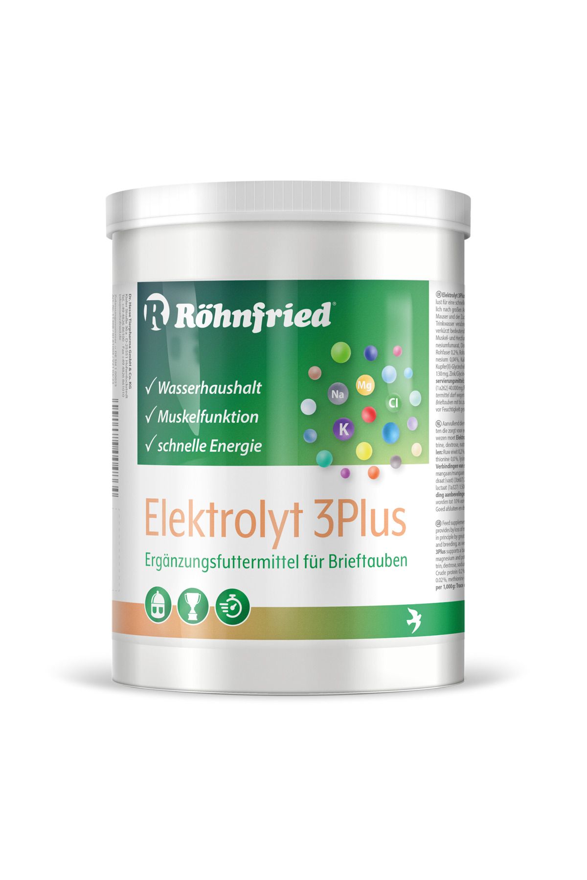 Röhnfried Elektrolyt 3Plus Kuşlarda ve sıvı kaybı önleyici 25 Gr. ( ÜRÜNDEN BÖLÜNMÜŞ)