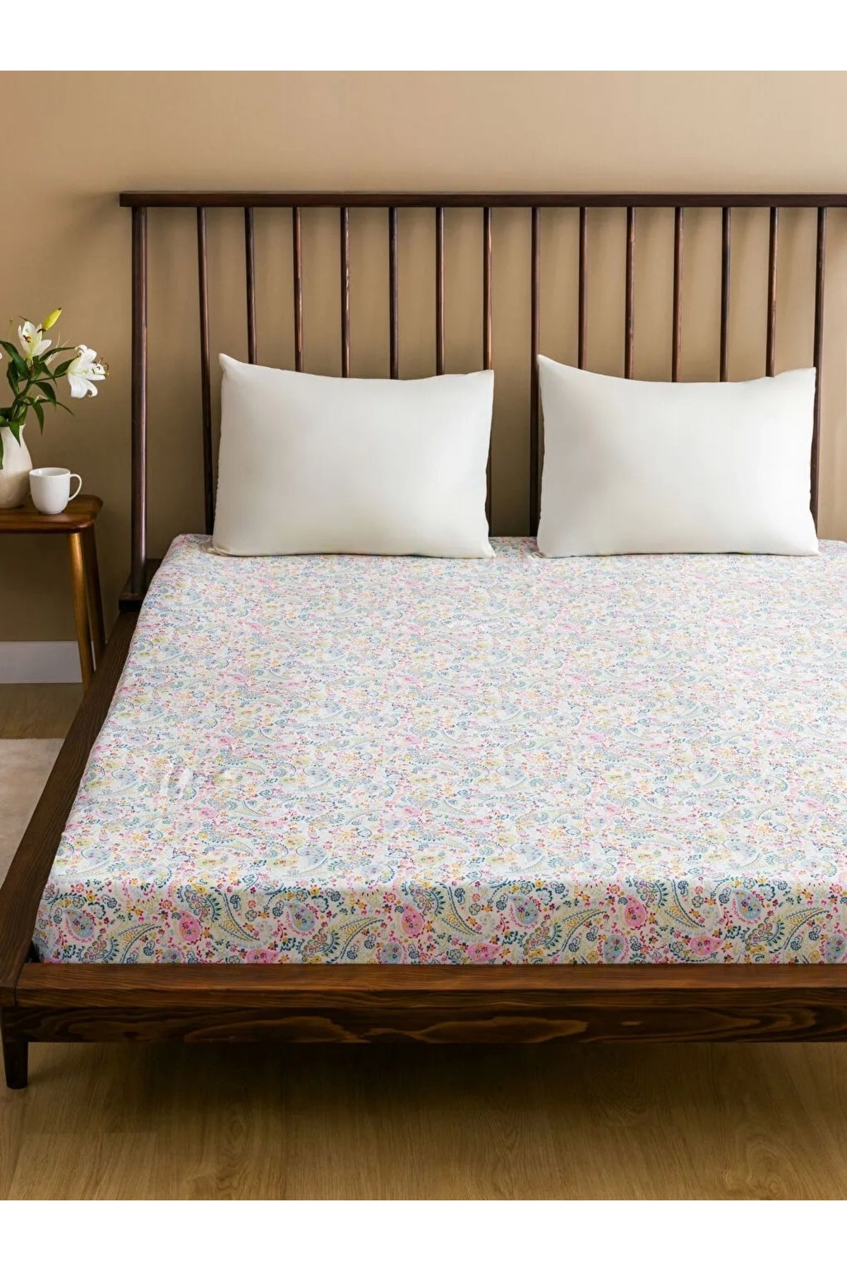LC Waikiki LCW HOME Karişik Çiçek Desenli Çift Kişilik Lastikli Çarşaf