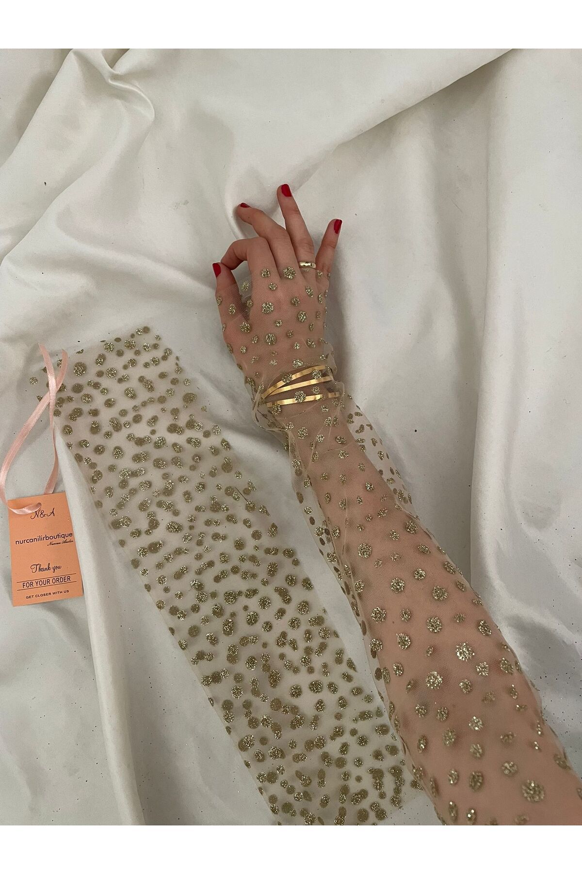 Nurcanilirboutique SİM DETAYLI ZARİF ÖZEL GÜN TAMAMLAYICI ELDİVEN&KOLLUK