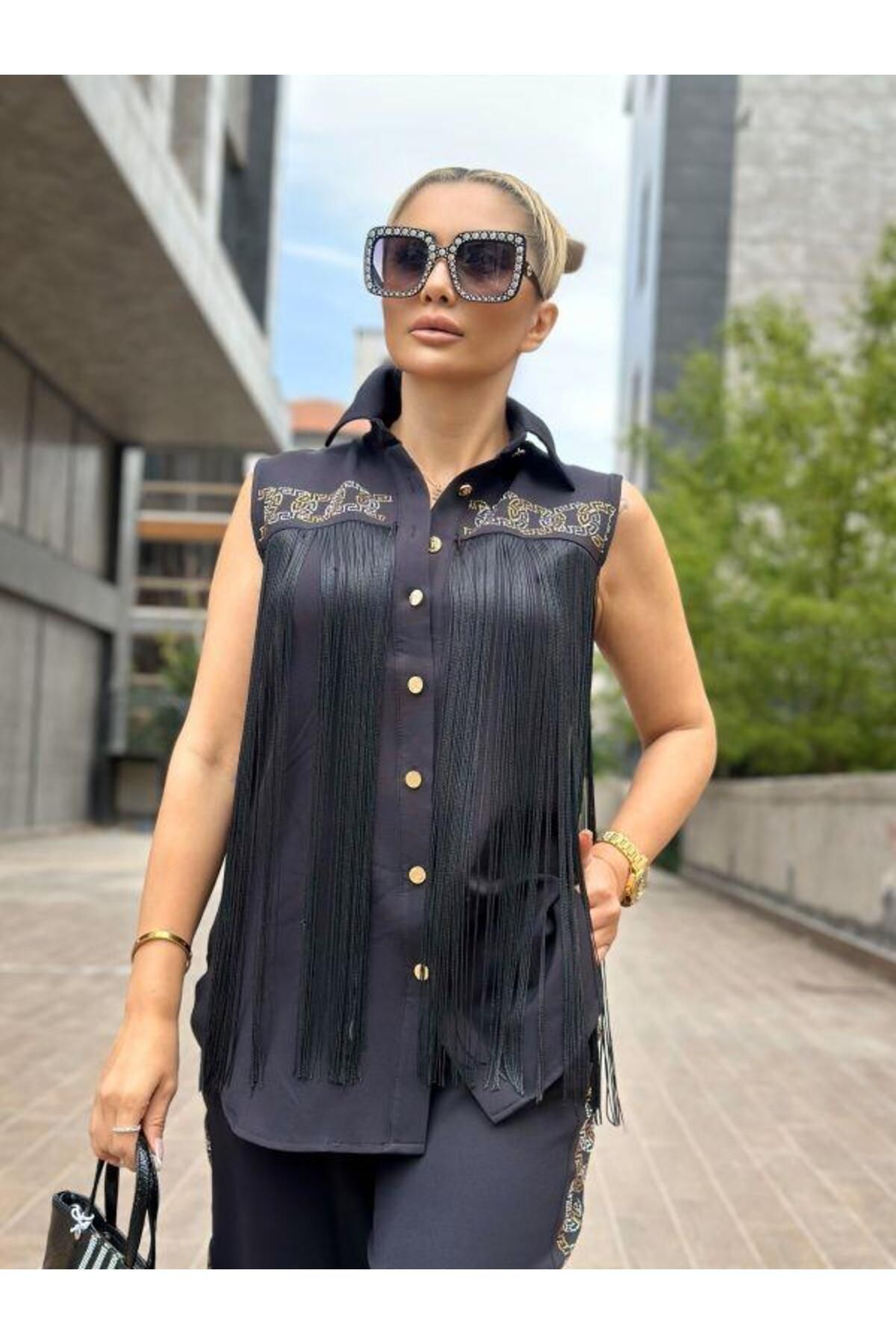 Kokoşum Butik 8150 Taşlı Eşofman Takımı Siyah