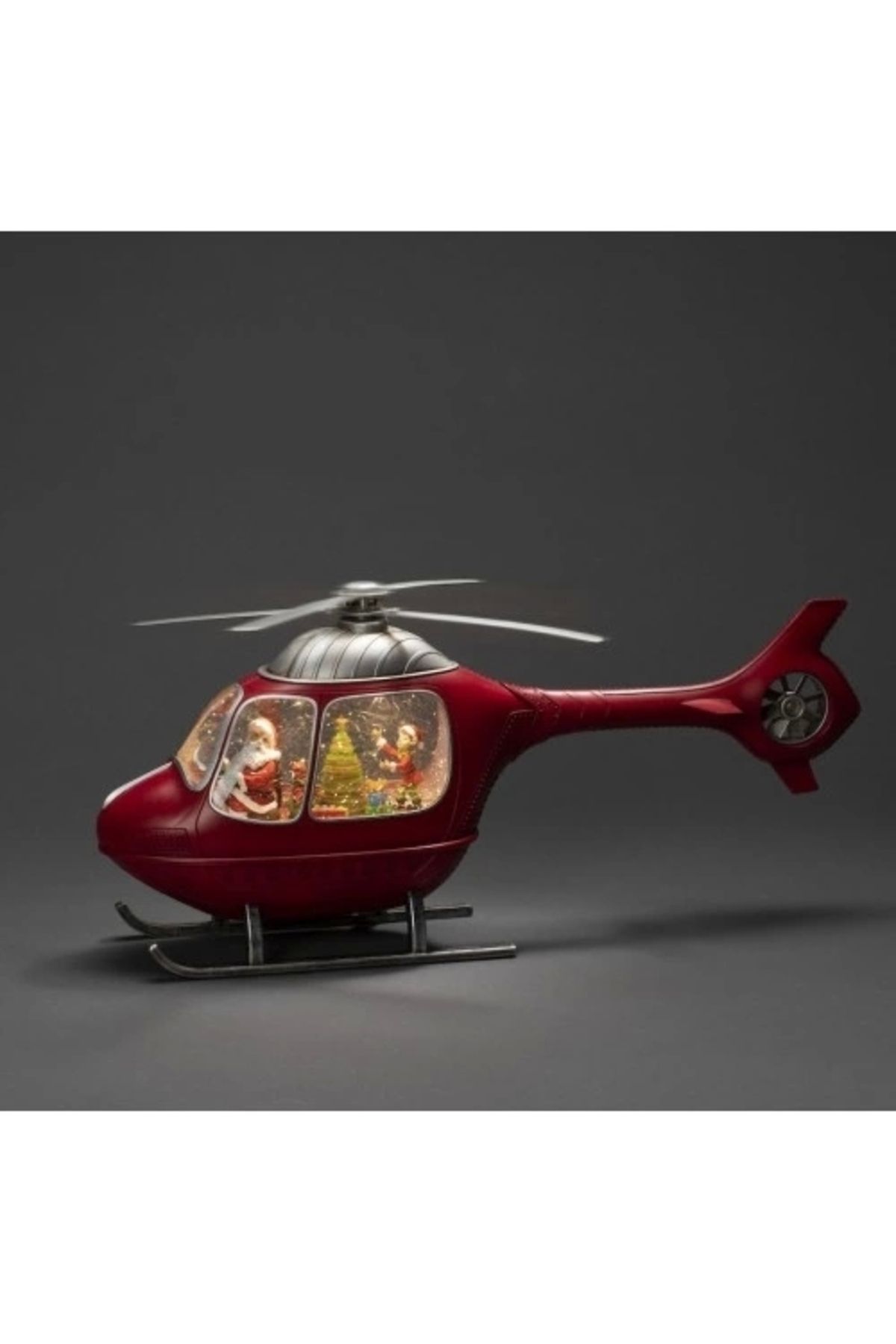 PRATİKOBA Helikopter Tasarımlı Işıklı Müzikli Kar Küresi