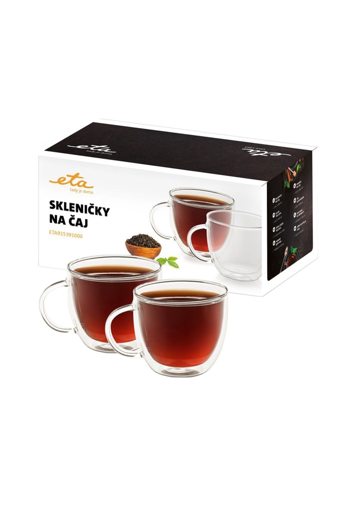 ETA-Set of 2 Tea Cups 9153 91000, 2 X 400 Ml, Double Walled Borosilicate Glass 1