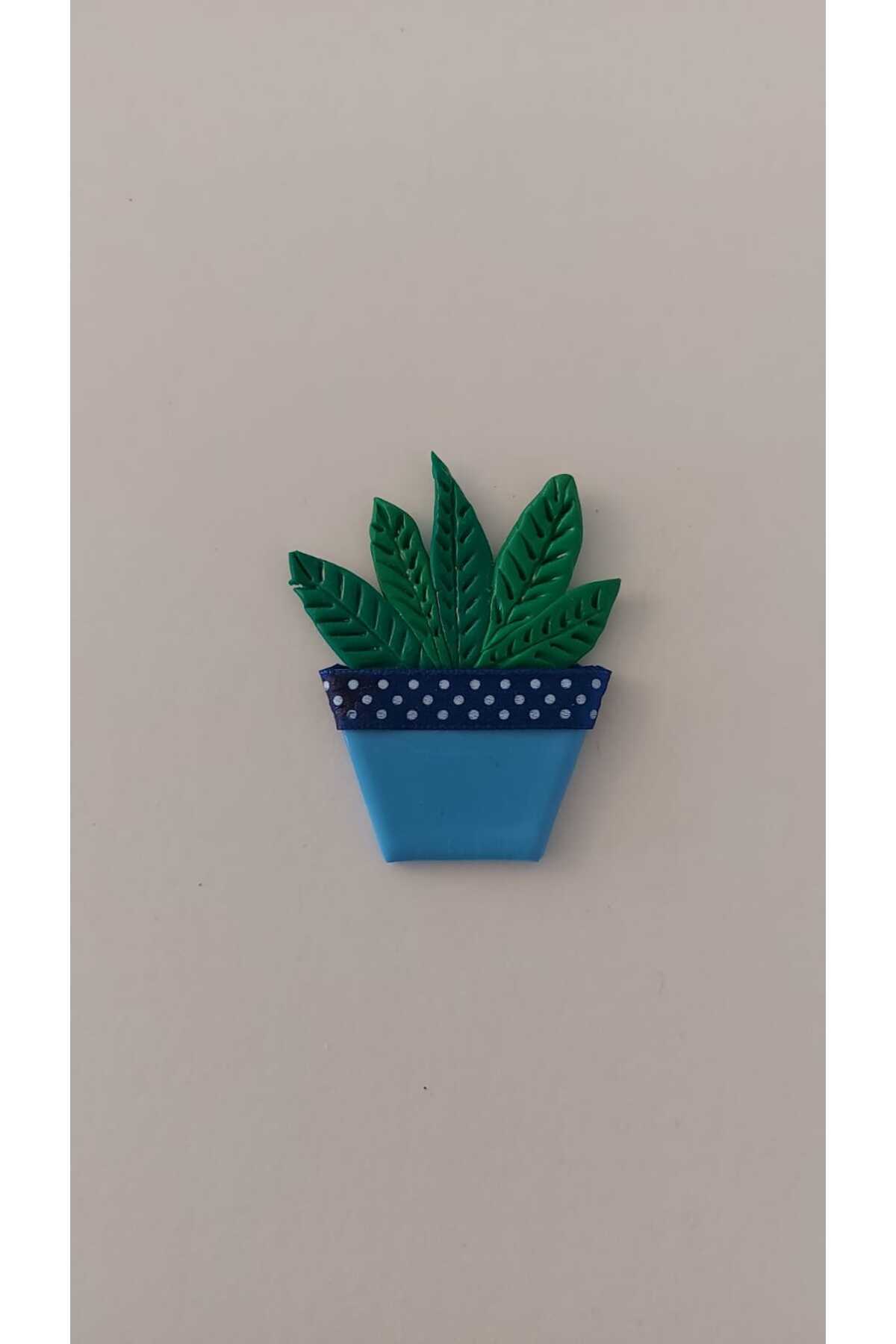GiftlandCollection GiftLand El Yapımı Minyatür Polimer Kil Yeşil Bitki Magnet