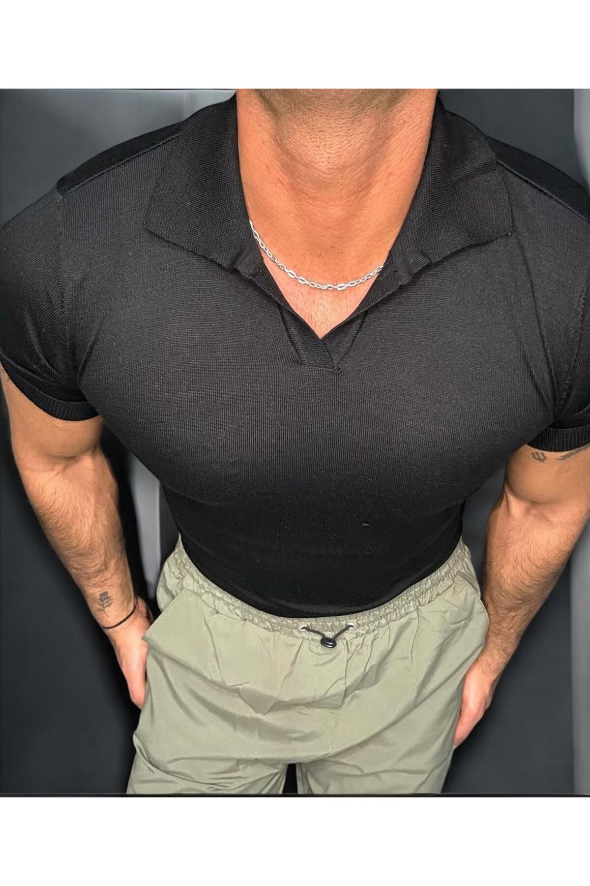 Butik Ross Polo Yaka Düz İtalyan Kesim Tişört