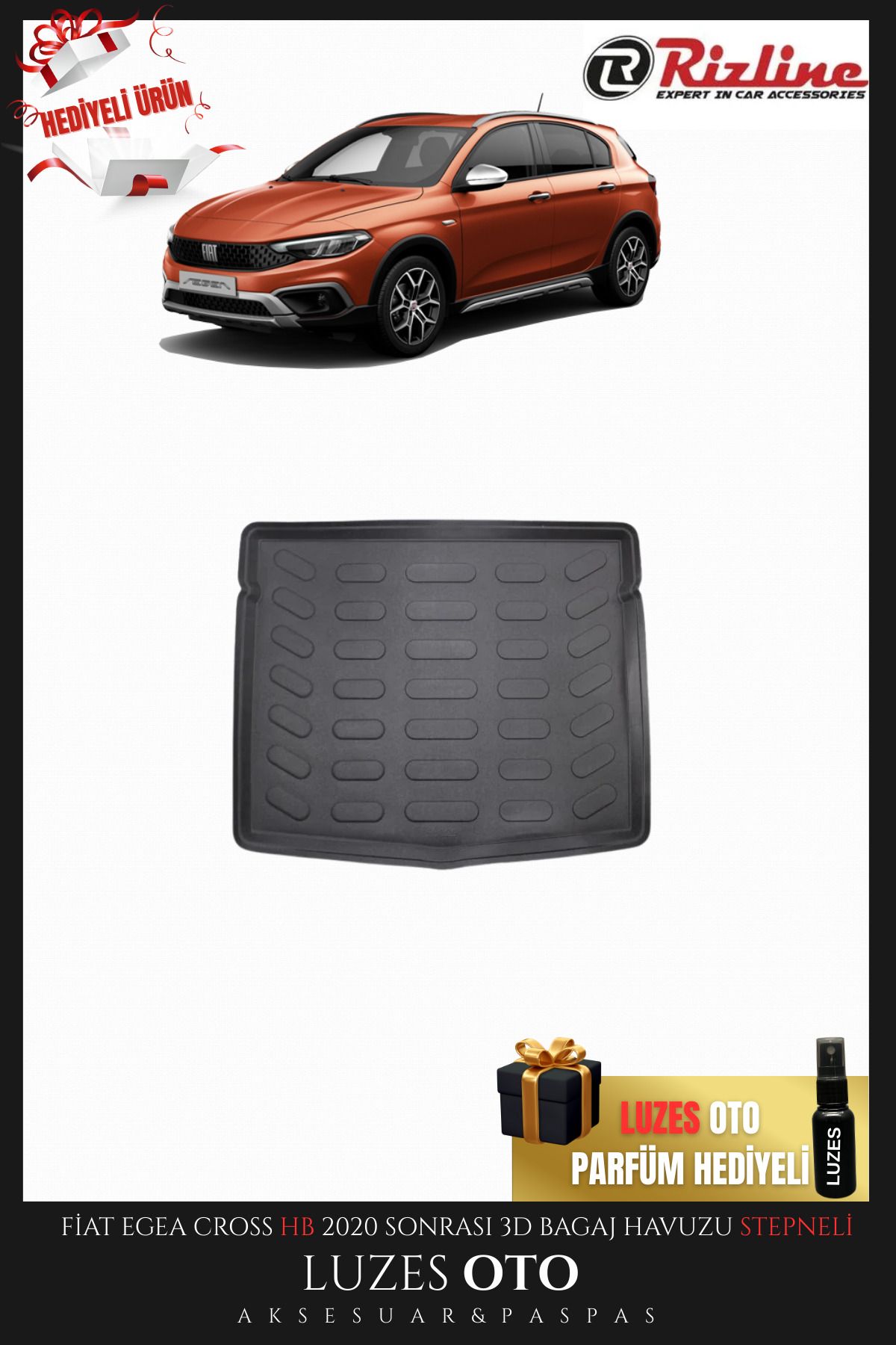 Rizline Fiat Egea Cross 3D Bagaj Havuzu Stepneli 2020-2021-2022-2023-2024-2025