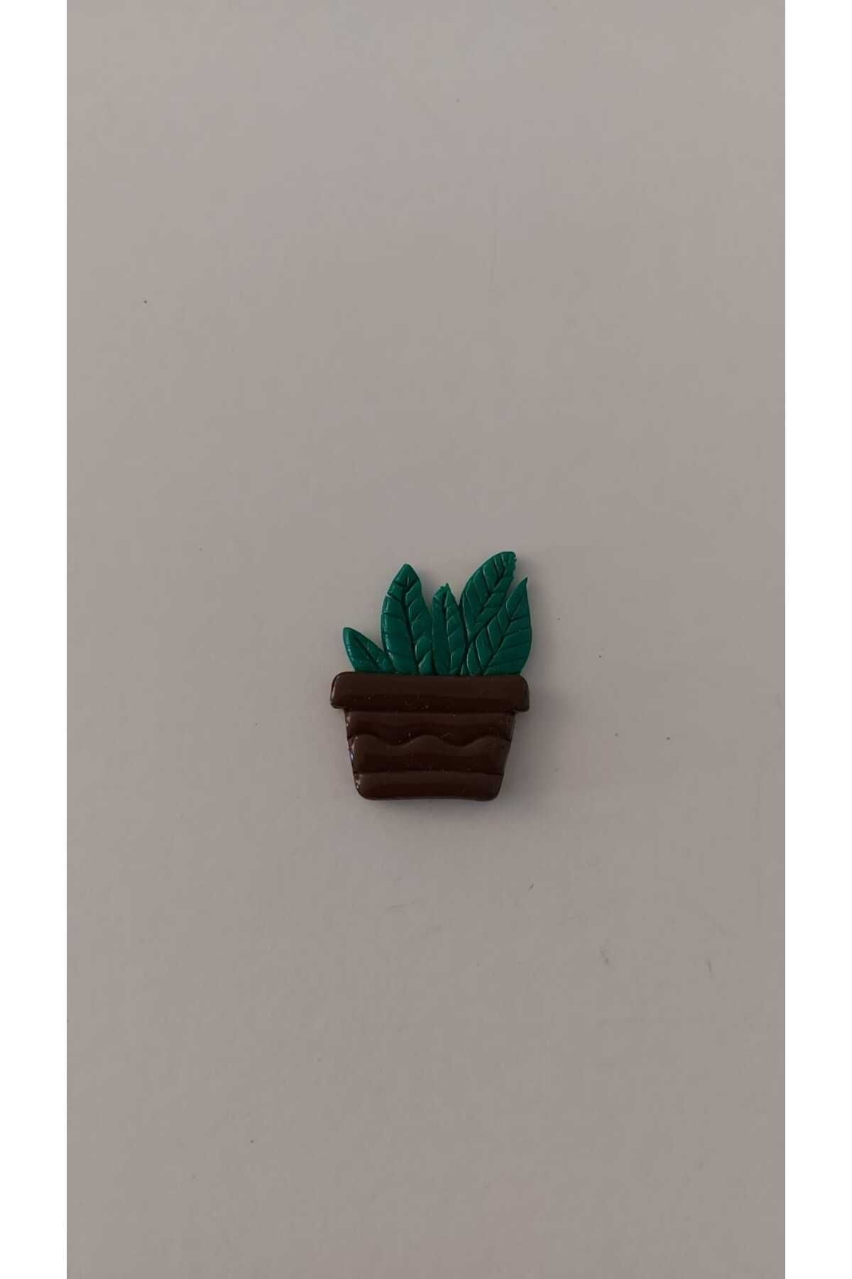 GiftlandCollection GiftLand El Yapımı Minyatür Polimer Kil Yeşil Bitki Magnet