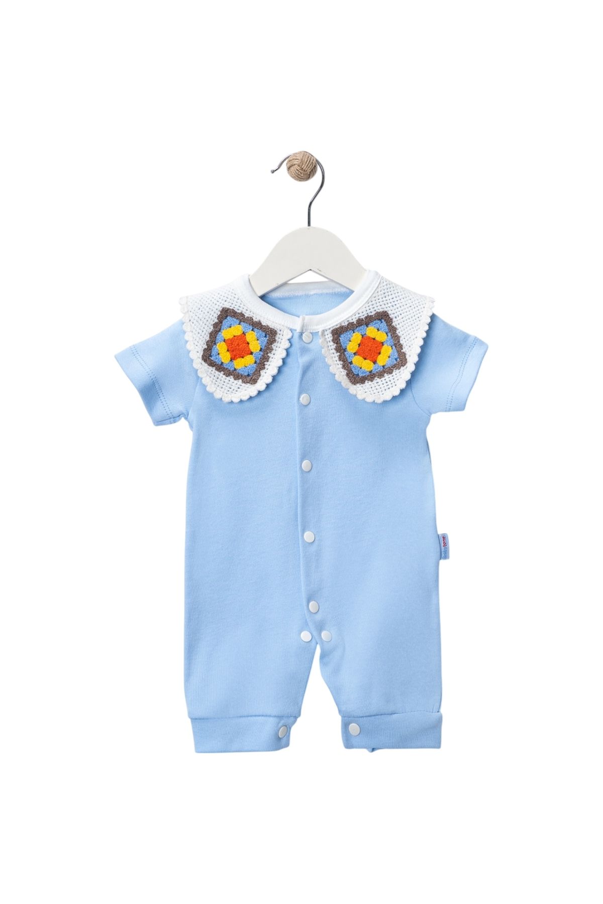 Butik örgü detaylı bebe yaka tulum