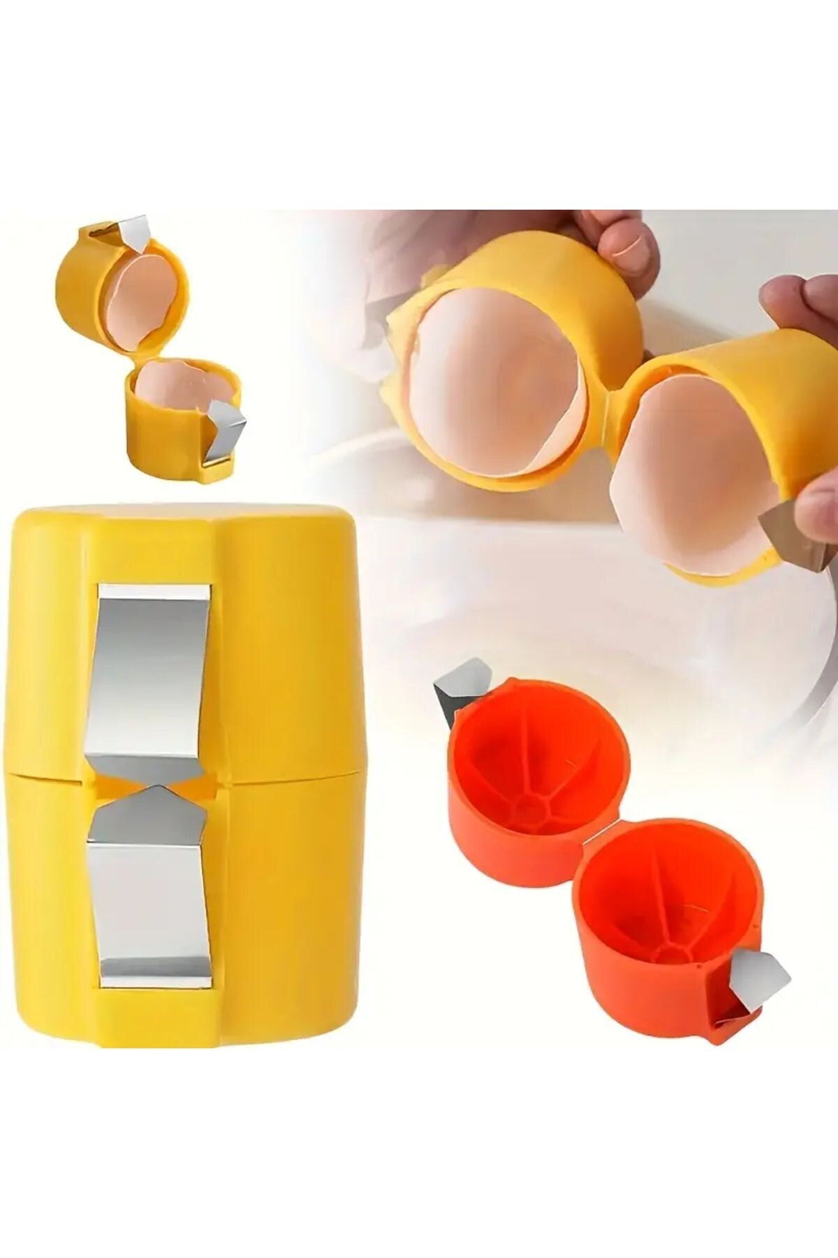 Qerhome-Practical Eggshell Breaker, Boiled Eggshell Breaker, Egg Yolk Separator 3