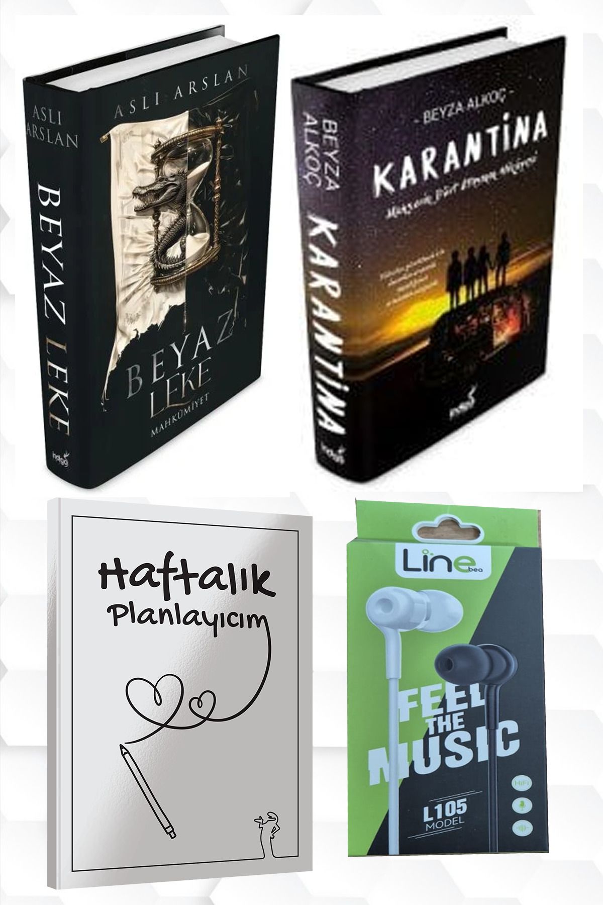 İndigo Kitap ASLI ARSLAN BEYAZ LEKE CİLT 1 KARANTİNA 1.PERDE+HAFTALIK PLANLAYICIM 52 (HAFTA)KULAKLIK HEDİYE