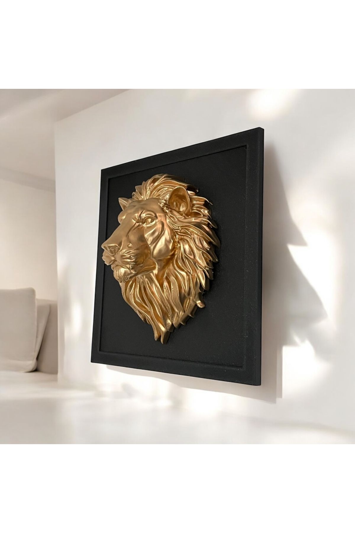 Porima Aslan Büst Özel Tasarım 3d Görünümlü Tablo Ev Dekorasyonu