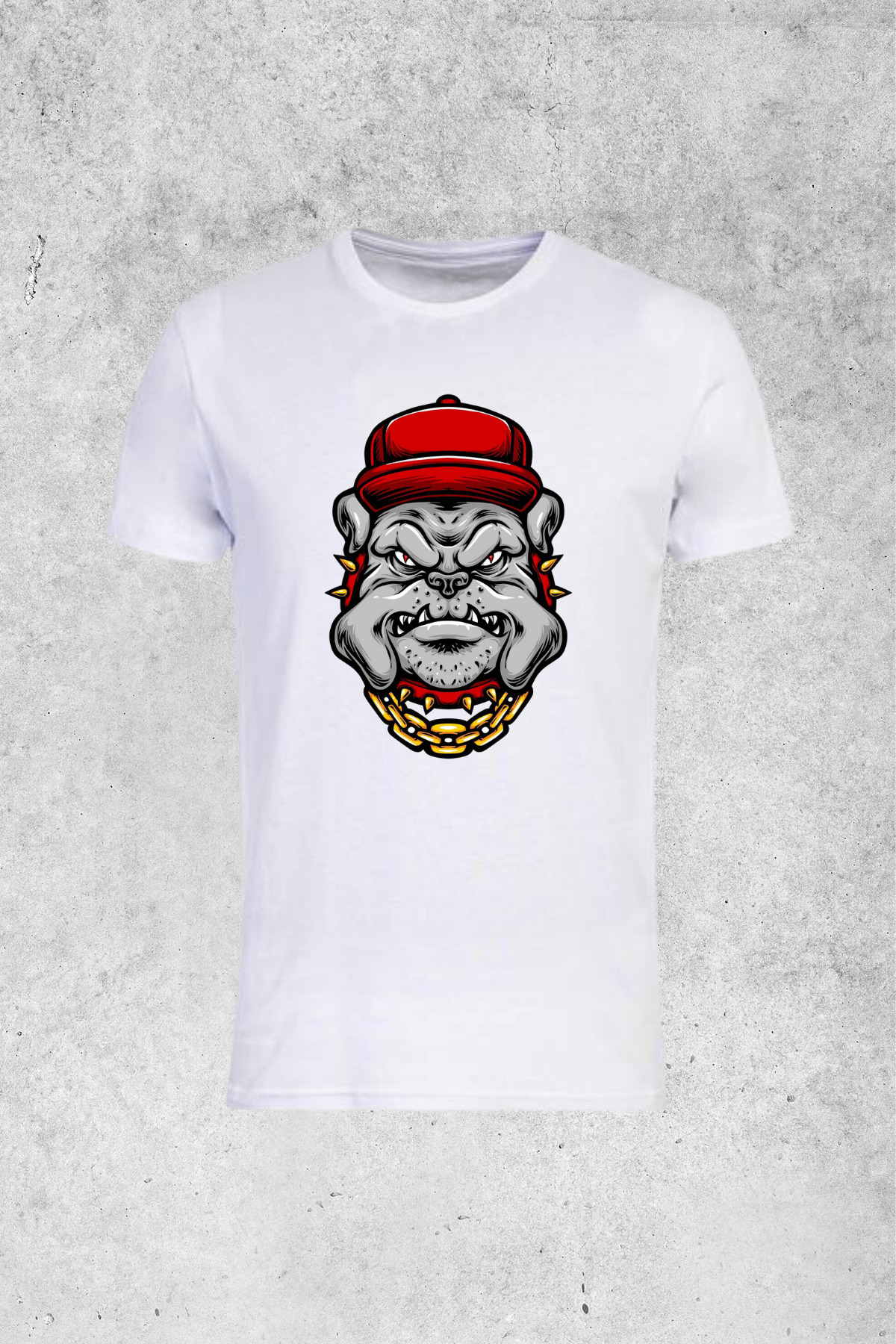 MOLICO Basic unısex sıfır yaka kısa kollu ŞAPKALI KÖPEK BASKILI tshirt