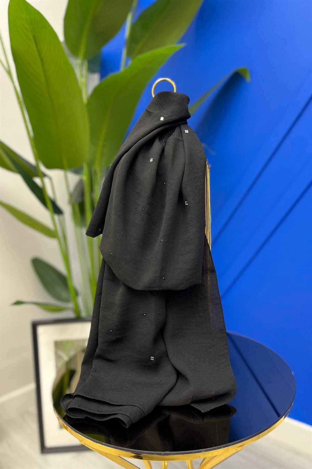 Perla Scarf & More İnvee Caz Taşlı Şal Siyah
